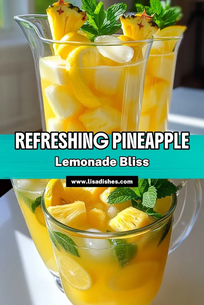 Beat the heat with a refreshing Pineapple Lemonade Twist that’s bursting with tropical flavor! This easy-to-follow recipe combines fresh pineapple, zesty lemon juice, and just the right amount of sweetness for a thirst-quenching drink. Perfect for summer gatherings or a backyard BBQ, learn how to make this delightful beverage. Click to discover the full recipe and enjoy a taste of sunshine! #PineappleLemonade #SummerDrinks #RefreshingBeverages #DrinkRecipes