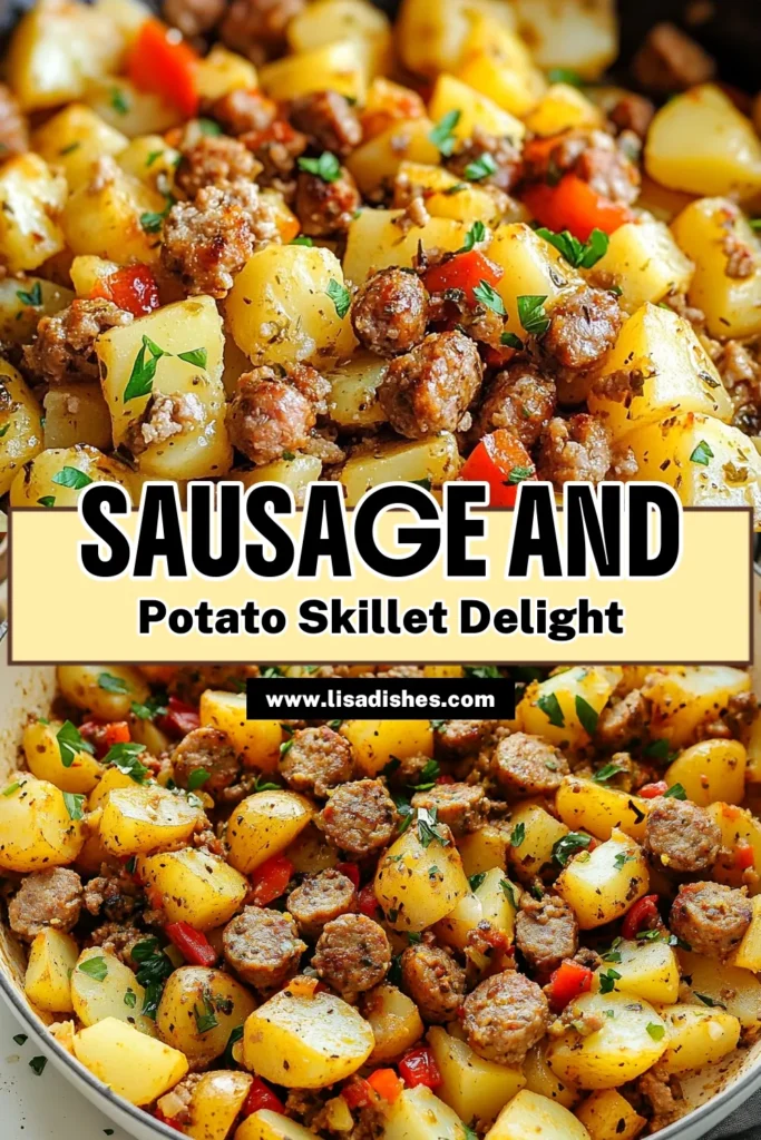 Savor the flavors of this sizzling sausage recipe with our easy Italian sausage skillet! This delicious potato skillet recipe combines spicy Italian sausage with tender diced potatoes, crunchy bell peppers, and fragrant herbs for a hearty herb potato dish. Perfect for an easy sausage dinner, it's a family favorite that comes together in just 30 minutes. Try it and delight your taste buds! Save this recipe now! #EasyDinner #SausageRecipe #OnePanMeal #ComfortFood