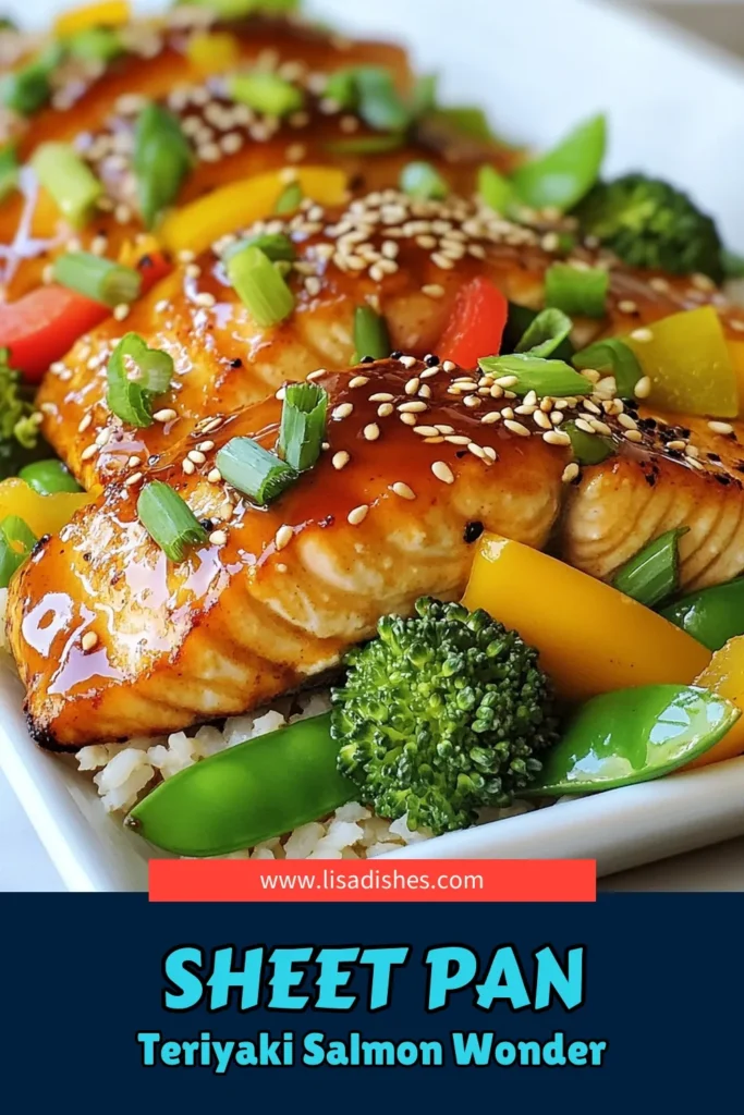 Looking for a quick and delicious dinner? Try this teriyaki salmon recipe! Perfect for busy nights, this sheet pan meal combines juicy salmon fillets with vibrant vegetables for a healthy salmon dinner that pleases everyone. With easy teriyaki recipes like this one, you can whip up a flavorful meal in just 30 minutes. Don't forget to serve it over brown rice or quinoa! Save this recipe for your next cooking adventure! #TeriyakiSalmon #SheetPanMeals #HealthyDinner #EasyRecipes