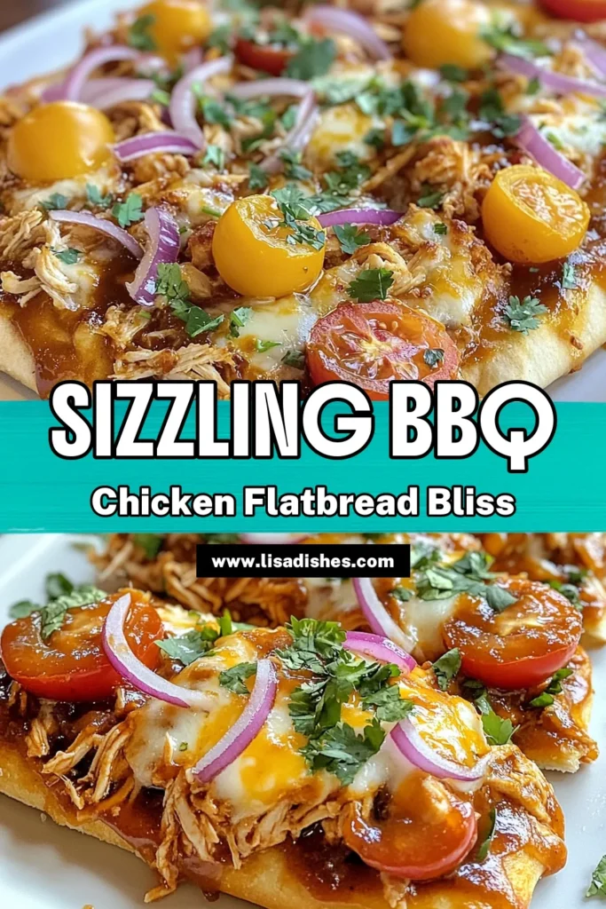 Craving a quick and delicious meal? Try this BBQ chicken flatbread recipe that combines tender shredded chicken and zesty BBQ sauce, all topped with melted mozzarella. Perfect for an easy flatbread pizza, this homemade BBQ chicken pizza is ideal for any weeknight dinner. In just 22 minutes, you can serve up a tasty, homemade shredded chicken flatbread the whole family will love. Save this quick dinner recipe for your next meal idea! #BBQChickenFlatbread #EasyFlatbreadPizza #QuickDinnerRecipes #HomemadePizza