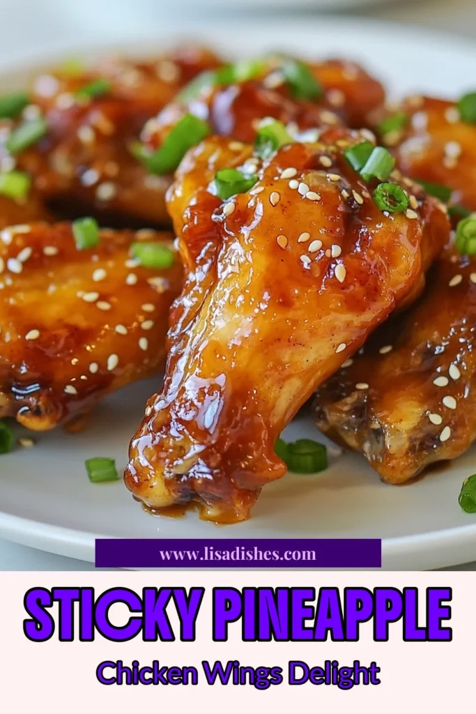 Looking for an easy and delicious treat? Try these Sticky Pineapple Teriyaki Chicken Wings! This teriyaki chicken wings recipe features a savory baked chicken wings marinade made with tender chicken and a zesty pineapple teriyaki sauce. Perfect for game day or a family dinner, these easy chicken wing recipes will impress your guests. Click to discover how to make the ultimate sticky wings! #ChickenWings #TeriyakiRecipe #PineappleRecipes #EasyDinnerIdeas