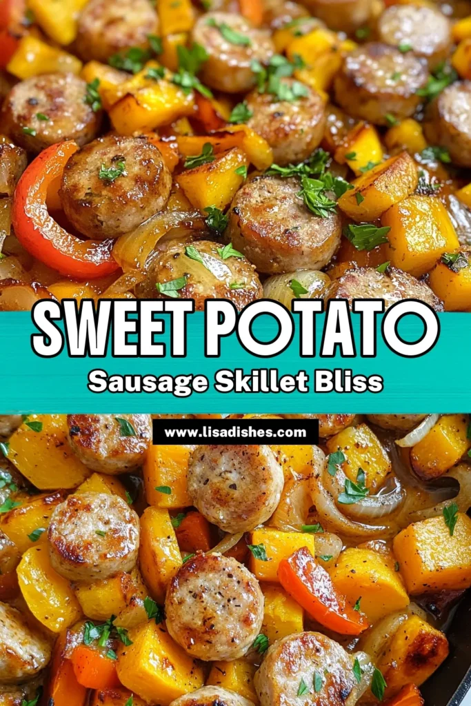 Looking for a quick and delicious dinner idea? Try this honey garlic sausage recipe with sweet potatoes! This sweet potato skillet meal combines savory chicken sausage and vibrant veggies for a healthy weeknight dinner in just one pan. Perfect for busy nights, this easy chicken sausage recipe is sure to become a family favorite. Save this recipe for a tasty one-pan sweet potato dish you'll love! #HealthyDinner #OnePanMeal #SausageRecipe #SweetPotatoes