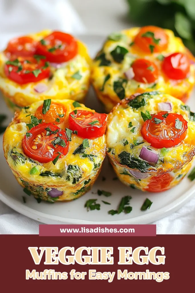 Start your day with these nutritious veggie egg muffins, perfect for a quick and healthy breakfast! Packed with spinach, bell peppers, and cherry tomatoes, these healthy breakfast muffins are also dairy-free if you opt for non-dairy milk. With their easy preparation, these spinach egg muffins are a delightful addition to your meal prep. Try this easy breakfast recipe and elevate your mornings! Save now for later! #HealthyBreakfast #EggMuffins #DairyFreeRecipes #MealPrepIdeas