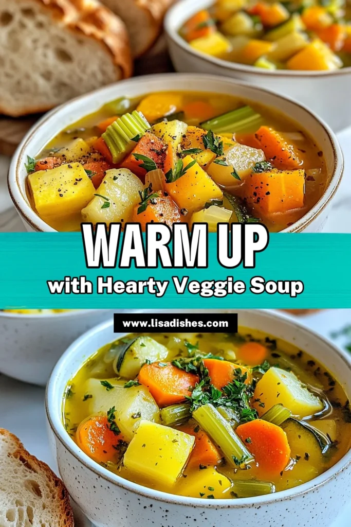 Warm up this winter with a cozy winter vegetable soup that’s perfect for chilly nights. This easy vegetable soup recipe is packed with healthy veggies like carrots, potatoes, and zucchini, making it a nutritious vegetarian soup recipe everyone will love. Whip up this comforting bowl of goodness in just 50 minutes! Save this recipe for your next family dinner. #WinterVegetableSoup #CozySoupRecipe #HealthyVegetableSoup #EasyVegetableSoup