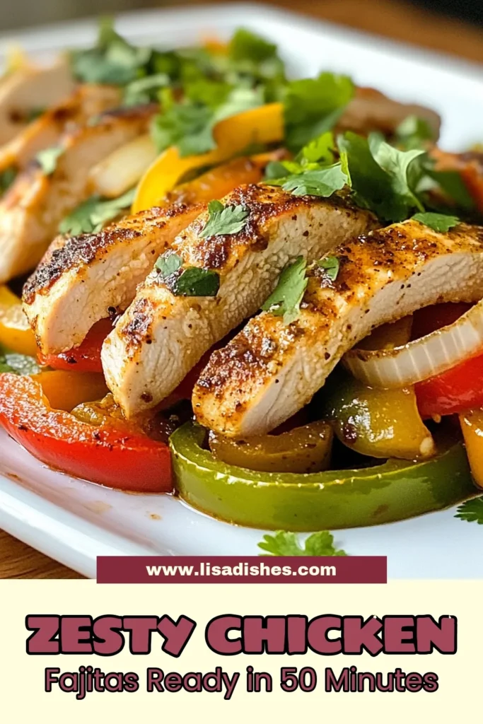 Looking for a delicious zesty chicken recipe? Try our Baked Fajita Chicken! This easy chicken fajitas dish features marinated chicken breasts cooked to perfection, complemented by colorful bell peppers and onions. Perfect for a healthy baked chicken dinner that's both satisfying and flavorful. Ready in under an hour, it’s a must-try! Save this recipe for your next meal. #BakedFajitaChicken #EasyChickenFajitas #HealthyBakedChicken #ZestyChickenRecipe