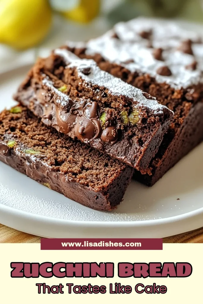 Indulge in this irresistible chocolate chip zucchini bread that perfectly combines health and flavor! This easy zucchini bread with chocolate is moist, thanks to grated zucchini and cocoa powder, creating a delightful treat for the whole family. Try this healthy zucchini bread recipe for a tasty snack or dessert that you won't feel guilty about. Save this recipe for your next baking adventure! #ZucchiniBread #ChocolateBread #HealthyDesserts #BakingAtHome