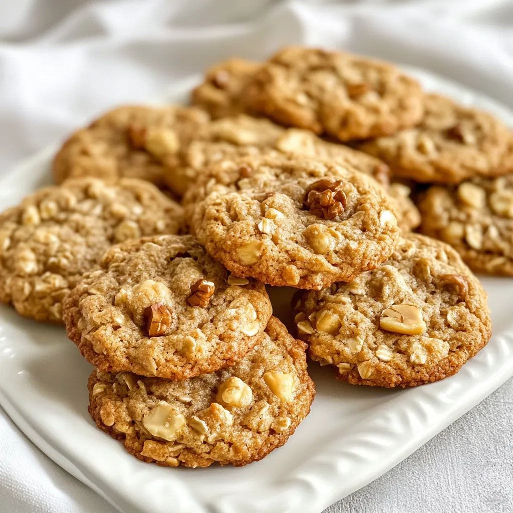 To make the best Peanut Butter Banana Oat Cookies, gather these simple ingredients: - 2 ripe mashed bananas - 1 cup natural peanut butter - 1 cup rolled oats - Optional ingredients: 1/2 cup dark chocolate chips, 1/4 cup chopped walnuts - Sweetener options: 1/4 cup honey or maple syrup - Flavor enhancers: 1/2 teaspoon vanilla extract, 1/4 teaspoon baking soda, 1/4 teaspoon salt Each ingredient plays a key role. The bananas provide natural sweetness and moisture. Peanut butter adds rich flavor and protein. Oats give the cookies their hearty texture. You can add dark chocolate chips for a sweet touch or walnuts for crunch. Honey or maple syrup can boost the sweetness to your liking. The vanilla, baking soda, and salt enhance the overall flavor. Using ripe bananas makes a big difference. They mash easily and are sweeter. Choose natural peanut butter without added sugars. It gives a pure taste. Rolled oats help bind the cookies and add fiber. You can customize your cookie with the optional ingredients based on your taste. This simple list makes it easy to whip up a batch of cookies that taste great and are healthy too! {{ingredient_image_1}} First, set your oven to 350°F (175°C). This temperature helps cookies bake evenly. Next, prepare your baking sheet by lining it with parchment paper. This step keeps the cookies from sticking and makes cleanup easy. In a large bowl, combine your mashed bananas with the natural peanut butter. Mix them well until they form a smooth blend. Then, add your rolled oats, honey or maple syrup, vanilla extract, baking soda, and salt. Stir everything together until fully mixed. If you want, fold in dark chocolate chips or chopped walnuts. These add extra flavor and a nice crunch. Now it’s time to shape your cookies. Using a tablespoon or cookie scoop, drop spoonfuls of the dough onto the prepared baking sheet. Make sure to space them about 2 inches apart. This space allows them to spread while baking. To help them cook evenly, gently flatten each cookie with the back of a fork or your fingers. This simple step ensures a nice, even bake. Using ripe bananas is key. They add natural sweetness and moisture. I recommend choosing bananas with brown spots. This shows they are sweet and soft. When it comes to baking time, you can play around. Bake for 10 minutes for a chewy cookie. If you want them crispy, add a couple more minutes. Keep an eye on them so they do not burn. You can add nuts or chocolate chips for extra taste. Chopped walnuts give a nice crunch. Dark chocolate chips add a rich flavor. If you want a different sweetness, try using maple syrup. It gives a unique twist. You can also use agave syrup or date syrup. These options can change the flavor profile while keeping it healthy. Serve your cookies on a fun plate. Add a few banana slices for color. A sprinkle of oats on top makes it look nice, too. If you want to give them as gifts, package them in clear bags. Tie them with a pretty ribbon. This makes them look special and inviting. Pro Tips Ripe Bananas: The riper the bananas, the sweeter and more flavorful your cookies will be. Look for bananas with lots of brown spots for the best results. Peanut Butter Consistency: Use a natural peanut butter that is smooth and creamy for better incorporation into the dough. If you prefer crunchy, make sure to chop larger pieces finely. Variations: Feel free to add other mix-ins like dried fruits, seeds, or different nuts to customize your cookies and enhance their nutritional value. Baking Time: Keep an eye on the cookies as they bake; ovens can vary. Remove them from the oven when they’re just golden to ensure they remain soft and chewy. {{image_2}} To make these cookies vegan, simply swap honey for maple syrup. Maple syrup offers a great sweetness without any animal products. When adding chocolate chips, choose dairy-free options to keep everything plant-based. This keeps your cookie recipe friendly for vegans. For a gluten-free version, be sure to use certified gluten-free oats. Regular oats may have gluten from cross-contamination. You can also try different nut butters. Almond or cashew butter works well. This change adds new flavors while keeping the cookies gluten-free. You can enhance the flavor of these cookies in several ways. Adding spices like cinnamon or nutmeg gives a warm taste. Try mixing in dried fruits like raisins or cranberries for a chewy texture. Seeds like chia or sunflower can also add crunch and nutrition. To keep your peanut butter banana oat cookies fresh, store them at room temperature. Place them in an airtight container. This helps keep them soft and chewy. You can also use a cookie jar with a tight lid. Avoid stacking them too high to prevent crushing. If you want to save cookies for later, freezing is a great option. First, let them cool completely. Then, wrap each cookie in plastic wrap or foil. Place the wrapped cookies in a freezer bag. You can store them for up to three months. When you're ready to enjoy them, just take a cookie out and let it thaw at room temperature. For the best texture, you can warm it in the oven at 350°F (175°C) for a few minutes. This makes them taste fresh-baked again! Yes, you can use crunchy peanut butter. It adds a nice texture to the cookies. The chunks of peanut will give each bite a little crunch. This change can also boost the peanut flavor. If you love that extra bite, go for it! These cookies stay fresh for about a week at room temperature. Store them in an airtight container. If you want them to last longer, freeze them. They can keep for up to three months in the freezer. Just remember to thaw them before enjoying! You can swap bananas for applesauce or mashed avocado. Applesauce will make the cookies softer and sweeter. Mashed avocado gives a creamy texture but will change the flavor. Both options work, so choose what you like best! Making these banana peanut butter cookies is simple and fun. You learned the key ingredients, like ripe bananas and oats, needed for great taste. The step-by-step guide helps you bake them perfectly. With tips for texture and flavor, you can customize them to your liking. Options for vegan and gluten-free cookies let everyone join in. Store them right for lasting freshness. Enjoy these tasty treats as snacks or gifts. Now, it’s time to bake and share your tasty creations!