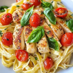 To make Marry Me Chicken Pasta, gather these items: - 2 boneless, skinless chicken breasts - Salt and pepper, to taste - 2 tablespoons olive oil - 3 cloves garlic, minced - 1 cup cherry tomatoes, halved - 1 cup heavy cream - 1 teaspoon Italian seasoning - ½ cup grated Parmesan cheese - 8 oz fettuccine or your pasta of choice - Fresh basil leaves, for garnish If you lack some ingredients, here are some swaps: - Chicken: Use turkey or tofu for a lighter option. - Heavy cream: Substitute with half-and-half or coconut cream for dairy-free. - Pasta: Any pasta works great; try penne or spaghetti. - Cherry tomatoes: Use diced regular tomatoes or sun-dried tomatoes. Using fresh ingredients makes a big difference. Fresh chicken tastes better and is safer. Fresh garlic adds a nice punch. Cherry tomatoes should be juicy for the best flavor. Fresh basil gives a burst of aroma. Always choose high-quality items for a more enjoyable dish. Fresh ingredients elevate your meal from simple to special. {{ingredient_image_1}} 1. First, season the chicken breasts with salt and pepper. This adds flavor. 2. Heat olive oil in a large skillet over medium-high heat. 3. Once hot, add the chicken breasts. Cook for 6-7 minutes on each side. 4. Remove the chicken from the skillet and set it aside. Let it rest. 5. In the same skillet, add minced garlic. Sauté for 30 seconds until fragrant. 6. Add halved cherry tomatoes to the skillet. Cook for 3-4 minutes until soft. 7. Pour in heavy cream and add Italian seasoning. Stir well to combine. 8. Bring the mixture to a gentle simmer. This helps build flavor. 9. Stir in grated Parmesan cheese. Mix until melted and the sauce thickens. 10. While the sauce simmers, cook pasta according to package instructions. 11. Drain the pasta and set it aside to prevent sticking. 12. Slice the cooked chicken into strips. Return it to the skillet with the sauce. 13. Add the cooked pasta to the skillet. Toss everything together to coat well. 14. Serve immediately, garnished with fresh basil for a burst of flavor. - Make sure the oil is hot before adding chicken. This helps with browning. - Don’t skip the resting time for the chicken. It keeps it juicy. - Use fresh garlic for a stronger flavor. Fresh ingredients make a big difference. - Taste the sauce before serving. Adjust salt and pepper as needed. - Cooking the chicken takes about 12-14 minutes total. Ensure it reaches 165°F. - The sauce should simmer for about 5 minutes. This allows flavors to blend. - Pasta typically cooks in 8-10 minutes. Aim for al dente for the best texture. 1. Overcooking the Chicken: Watch the time closely. Cook the chicken for about 6-7 minutes per side. If you cook it too long, it can dry out. 2. Not Seasoning Enough: Season the chicken well with salt and pepper. This adds flavor to the dish. 3. Skipping the Pasta Water: Save a bit of pasta water before draining. It can help the sauce stick better to the pasta. - Add Fresh Herbs: Try using fresh basil or parsley. They boost the dish's taste and look great. - Use Different Cheeses: Swap Parmesan for Pecorino or add mozzarella for a creamier sauce. - Spice it Up: A pinch of red pepper flakes can add a nice kick to the sauce. - Garnish with Basil: Add fresh basil leaves right before serving. They add color and flavor. - Pair with a Side Salad: A light salad with vinaigrette balances the richness of the pasta. - Serve with Crusty Bread: Fresh bread is perfect for soaking up the creamy sauce. Pro Tips Marinate the Chicken: For even more flavor, consider marinating the chicken breasts in olive oil, garlic, and Italian herbs for at least 30 minutes before cooking. Use Fresh Ingredients: Fresh basil and ripe cherry tomatoes will elevate the dish's flavor profile. Opt for these over dried alternatives whenever possible. Adjust the Creaminess: If you prefer a lighter sauce, you can replace half of the heavy cream with chicken broth or use a lower-fat cream alternative. Perfect Pasta: Always cook your pasta al dente for the best texture, and remember to reserve a cup of pasta water to adjust the sauce's consistency if needed. {{image_2}} You can use many pasta types for Marry Me Chicken Pasta. Fettuccine is a classic choice. You can also try penne, spaghetti, or even gluten-free options. Each pasta offers a unique taste and texture. Choose what you like best. Cook the pasta al dente for the best bite. This helps it hold the creamy sauce well. While chicken is the star here, you can switch it up. Shrimp or scallops work great for a seafood twist. If you prefer red meat, try thin slices of steak. For a lighter option, use turkey breast. Each protein adds a different flavor. Adjust cooking times based on your choice to keep everything juicy and tender. You can easily make this dish vegetarian. Substitute the chicken with mushrooms or eggplant. They add a rich flavor and meaty texture. For a vegan version, use plant-based cream and cheese. Tofu or chickpeas can serve as protein sources. Make sure to season well to enhance flavors. This way, everyone can enjoy a creamy delight! To store your Marry Me Chicken Pasta, allow it to cool first. Use an airtight container to keep it fresh. This dish can last in the fridge for 3 to 4 days. Make sure to label the container with the date. If you want to save it longer, consider freezing it. When you’re ready to enjoy your leftovers, reheat them carefully. You can use the microwave or a skillet. If using a microwave, heat in short bursts. Stir between each burst to warm evenly. If using a skillet, add a splash of cream or broth. This helps to keep the sauce creamy and prevents it from drying out. If you decide to freeze Marry Me Chicken Pasta, you can do so for up to 3 months. Store it in a freezer-safe container. Make sure to leave some space at the top for expansion. When ready to eat, thaw it in the fridge overnight before reheating. This keeps the flavors intact and ensures a tasty meal later. You can serve Marry Me Chicken Pasta with a fresh green salad. A simple Caesar salad works well too. Garlic bread pairs nicely with the creamy sauce. If you like, add some roasted vegetables for extra flavor and nutrients. A light white wine can complement this dish beautifully. Yes, you can prepare parts of this dish in advance. Cook the chicken and make the sauce ahead of time. Store them separately in the fridge. Cook the pasta fresh just before serving. This keeps the pasta from getting mushy. When ready, just warm the chicken and sauce, then mix it all together. To thicken the sauce, you can simmer it longer. This helps it reduce and become creamier. Another option is to add more Parmesan cheese. The cheese melts and thickens the sauce nicely. You can also mix a bit of cornstarch with water to create a slurry. Stir this into the sauce while it simmers. You now have the tools to create a great Marry Me Chicken Pasta dish. We covered fresh ingredients and some tasty swaps. I shared a simple cooking process and tips to avoid mistakes. Variations let you customize the dish for any diet. Plus, I included easy storage and reheating tips. Remember, cooking is fun and creative. Enjoy trying different flavors and ingredients. Your dish can impress anyone at the table! Happy cooking!