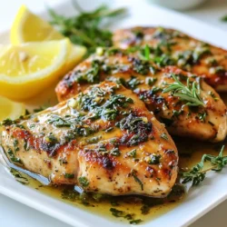 - 4 boneless, skinless chicken breasts - 5 cloves garlic, minced - 2 tablespoons fresh rosemary, finely chopped - 2 tablespoons fresh thyme, finely chopped - 1 tablespoon fresh parsley, chopped - 1 teaspoon lemon zest - 1/4 cup olive oil - Salt and pepper to taste - Optional: lemon wedges for serving {{ingredient_image_1}} First, gather your ingredients. You need 5 cloves of minced garlic, 2 tablespoons of fresh rosemary, 2 tablespoons of fresh thyme, and 1 tablespoon of fresh parsley. Also, grab 1 teaspoon of lemon zest, 1/4 cup of olive oil, salt, and pepper. In a small bowl, mix all these ingredients well. This mixture becomes the herb marinade. It infuses the chicken with great flavor. Next, take the 4 boneless, skinless chicken breasts. Place them in a resealable plastic bag or a shallow dish. Pour the prepared marinade over the chicken. Make sure each piece is coated well. Seal the bag or cover the dish tightly. Now, place it in the fridge. Let the chicken marinate for at least 30 minutes. If you have time, marinate for up to 4 hours. This gives the flavors more time to soak in. When you're ready to cook, preheat your oven to 400°F (200°C). After marinating, take the chicken out of the fridge. Heat a large oven-safe skillet on medium-high heat. Add a splash of olive oil. Sear the chicken breasts for about 3-4 minutes on each side. Look for a nice golden brown color. Then, transfer the skillet to the preheated oven. Bake for 15-20 minutes. Check that the chicken's internal temperature reaches 165°F (75°C). Finally, let the chicken rest for 5 minutes before slicing. This helps keep it juicy. To make the best garlic herb chicken, focus on the marinade. Marinate the chicken for at least 30 minutes. For a deeper flavor, marinate for up to 4 hours. This gives the herbs time to soak into the meat. You can also change the herbs to match your taste. Try using basil or oregano for a different twist. You can sear or bake the chicken. Searing gives a nice brown color and flavor. Start by heating olive oil in a skillet. Sear the chicken for 3-4 minutes on each side. Then, bake it in the oven at 400°F (200°C) for 15-20 minutes. To check if the chicken is done, use a meat thermometer. It should read 165°F (75°C) inside. Serve garlic herb chicken with great side dishes. Roasted vegetables or a fresh salad work well. You can also pair it with rice or pasta. To make it look nice, garnish with fresh herbs and lemon wedges. This adds color and flavor to your plate. Pro Tips Marinating Time: For the best flavor, marinate the chicken for at least 1 hour, but up to 4 hours is ideal to allow the herbs to penetrate the meat. Perfect Searing: Make sure your skillet is hot enough before adding the chicken to achieve a golden-brown crust, which adds flavor and texture. Resting Time: Allow the chicken to rest for 5 minutes after baking; this helps the juices redistribute, making it juicier and more tender when sliced. Serving Suggestions: Pair the garlic herb chicken with seasonal vegetables or a fresh salad for a balanced meal. Lemon wedges add a refreshing zing! {{image_2}} You can switch chicken for turkey or tofu. Turkey has a similar taste and works well with the marinade. Tofu is a great option for a plant-based meal. Just press the tofu to remove extra water. This helps it absorb the flavors better. You can change the herbs and spices to mix it up. Try using basil or oregano for a fresh twist. You can also add chili flakes if you want some heat. This can make the dish more exciting and flavorful. There are several ways to cook this dish. You can grill the chicken for a smoky flavor. Slow cooking is another method that makes the chicken tender. You can also use the stovetop for a quick meal. Each method brings a unique taste to the dish. Enjoy experimenting to find your favorite way! To store leftovers, place them in an airtight container. Make sure to let the chicken cool first. Keep it in the fridge for up to 3 days. If you want to save it longer, freezing is a great option. Wrap the chicken tightly in plastic wrap, then put it in a freezer bag. This helps avoid freezer burn. You can freeze cooked garlic herb chicken for up to 3 months. When reheating, the goal is to keep the chicken moist. You can use the microwave or oven. For the microwave, place the chicken on a plate. Cover it with a damp paper towel. Heat it in short bursts, checking often. For the oven, preheat it to 350°F (175°C). Place the chicken in a baking dish and cover it with foil. Heat for about 15-20 minutes, or until warm. In the fridge, cooked garlic herb chicken lasts about 3 days. If you freeze it, it can stay good for 3 months. Always check for signs of spoilage before eating. If it smells off or has changed color, it’s best to throw it out. I recommend marinating garlic herb chicken for at least 30 minutes. This time allows the chicken to soak in the flavors. If you have more time, let it marinate for up to 4 hours. The longer you marinate, the more flavor you’ll get. Just keep it in the fridge while it soaks. The internal temperature for cooked chicken should reach 165°F (75°C). Using a meat thermometer is key to ensure it's safe to eat. Insert it into the thickest part of the chicken to check. This step helps you avoid undercooked chicken, which can be harmful. Yes, you can easily adjust the recipe for fewer servings. Simply divide the ingredients by the number of servings you need. For example, if you want to make enough for two people, use two chicken breasts and halve the marinade amounts. This way, you maintain the flavor while making just the right amount for your meal. This blog post gives you all you need to make garlic herb chicken. We covered the ingredients, the best ways to marinate, and cooking tips. You learned how to add your touch with herbs and spices. I shared storage tips to keep your chicken fresh and tasty. Remember, don’t rush the marinating process; it makes a big difference. Enjoy creating this dish for your meals! With practice, you'll impress everyone with your skills and flavors.