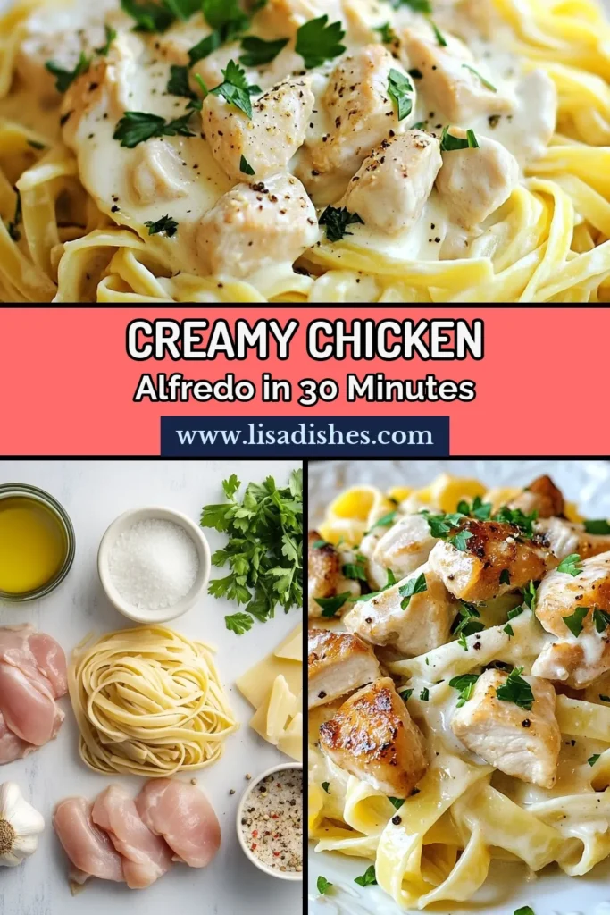 Discover the deliciousness of Instant Pot Chicken Alfredo with this creamy chicken Alfredo recipe! Whip up a quick fettuccine Alfredo in just 30 minutes using your Instant Pot. This easy Instant Pot pasta dish combines tender chicken with rich heavy cream and Parmesan for a comforting meal. Perfect for busy weeknights! Save this creamy masterpiece and impress your family tonight! #InstantPotChickenAlfredo #EasyInstantPotPasta #CreamyChickenAlfredoRecipe #QuickFettuccineAlfredo