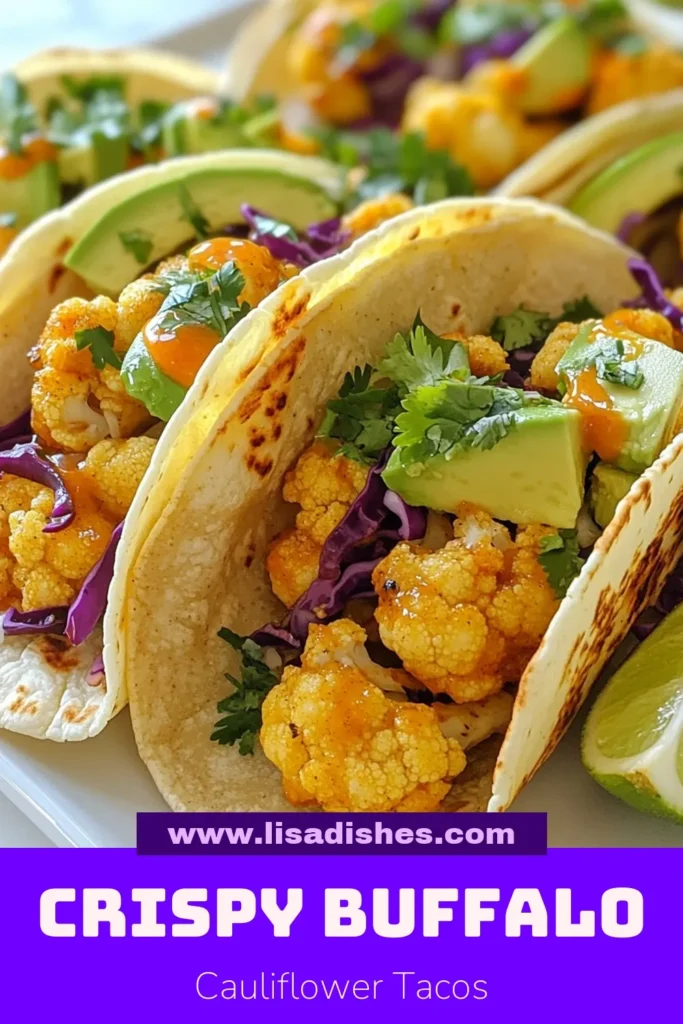 Looking for a delicious and healthy taco option? Try these Buffalo Cauliflower Tacos! This spicy cauliflower recipe is not only a hit for game day but also a fantastic choice for a plant-based meal. Packed with crispy buffalo cauliflower and topped with fresh avocado and cabbage, these vegan buffalo tacos are sure to satisfy your cravings. Save this recipe for your next taco night! #BuffaloCauliflowerTacos #VeganTacos #HealthyRecipes #PlantBasedMeal