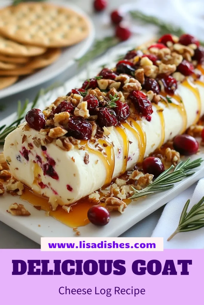 Elevate your gatherings with this delightful Cranberry Walnut Goat Cheese Log! This easy cheese log recipe combines creamy goat cheese with dried cranberry and crunchy walnuts, making it a perfect addition to your holiday cheese board ideas. Impress your guests with this simple yet elegant Goat Cheese Appetizer Recipe. Ready in just 45 minutes, this showstopper will be a hit at any celebration! Save today and bring this delicious flavor to your next event! #CranberryWalnutLog #CheeseBoardIdeas #EasyAppetizers #HolidayRecipes