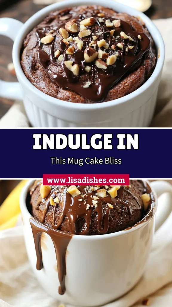 Indulge in this easy chocolate dessert with our simple chocolate hazelnut mug cake recipe! Perfect for a quick treat, this microwave mug cake is ready in just minutes. Satisfy your sweet tooth with every luscious bite of chocolate and hazelnuts. Ideal for single servings, you can whip it up anytime. Try it today and enjoy deliciousness in a mug! Save this recipe now for your next dessert craving! #MugCake #ChocolateDessert #QuickRecipes #SingleServing