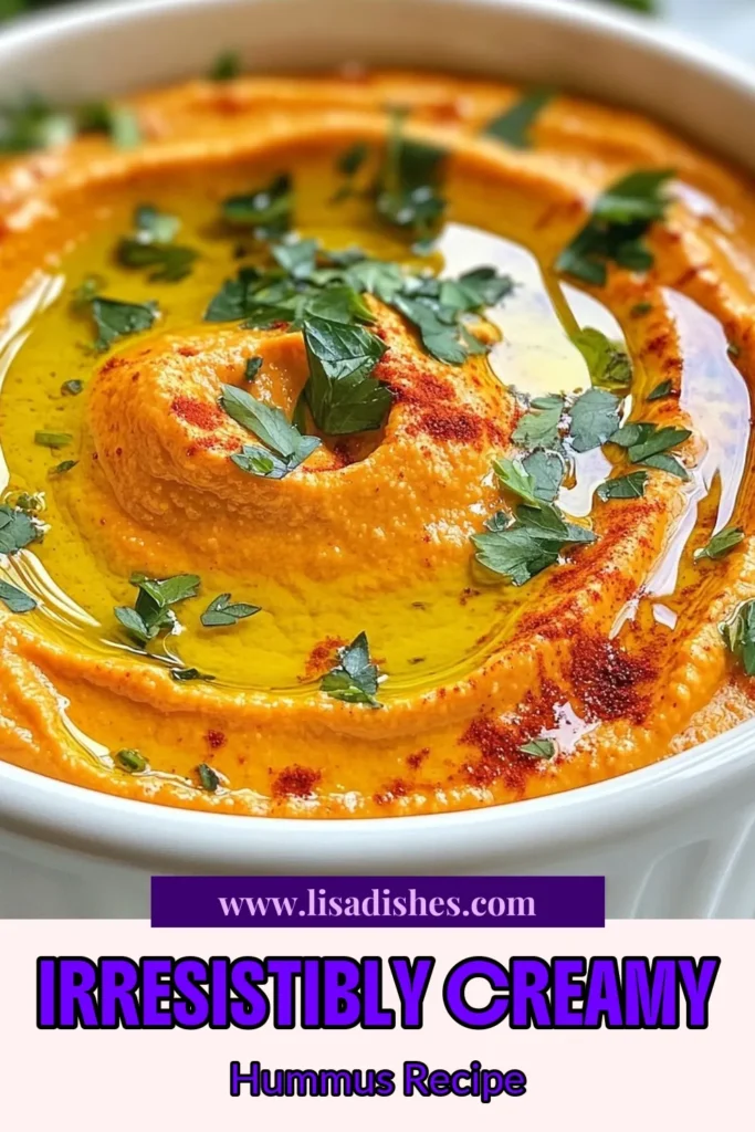 Discover the delight of creamy roasted red pepper hummus with this easy chickpea hummus recipe. Perfect as a roasted red pepper dip for parties or a healthy snack, this vegan hummus recipe is packed with flavor and only takes 10 minutes to make. Enjoy a delicious homemade hummus recipe that's sure to impress! Save this quick and tasty recipe for later! #HummusRecipe #VeganSnack #HealthyDips #ChickpeaHummus