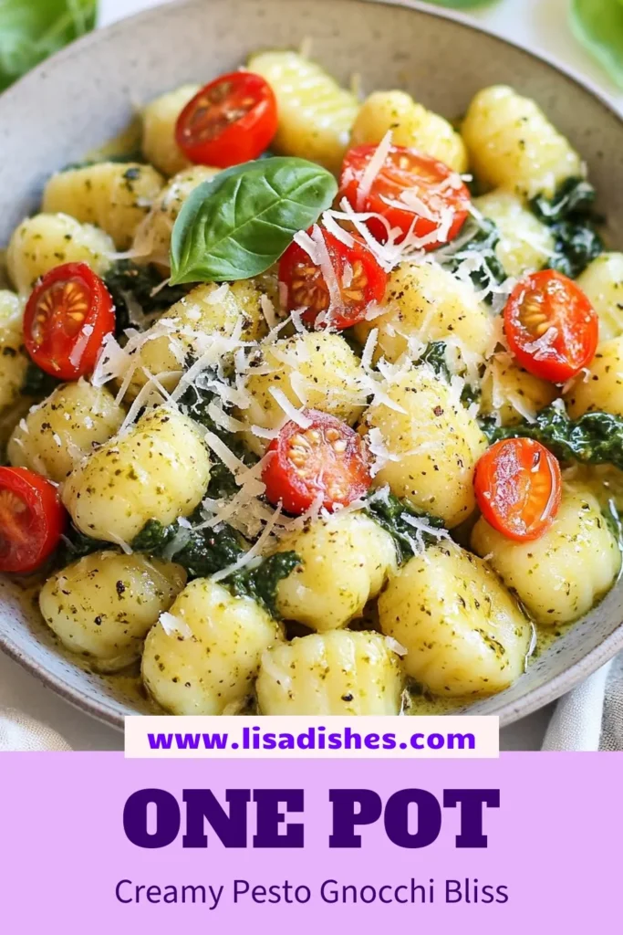Discover the deliciousness of creamy pesto gnocchi with this easy one-pot gnocchi recipe! Perfect for busy nights, this quick pasta dish combines tender gnocchi, rich basil pesto, and fresh veggies for a meal everyone will love. Ready in just 25 minutes, this recipe is ideal for busy weeknights. Don’t miss out on trying this mouthwatering dish—save it now for an unforgettable dinner! #CreamyPestoGnocchi #OnePotRecipes #EasyGnocchi #PastaLovers