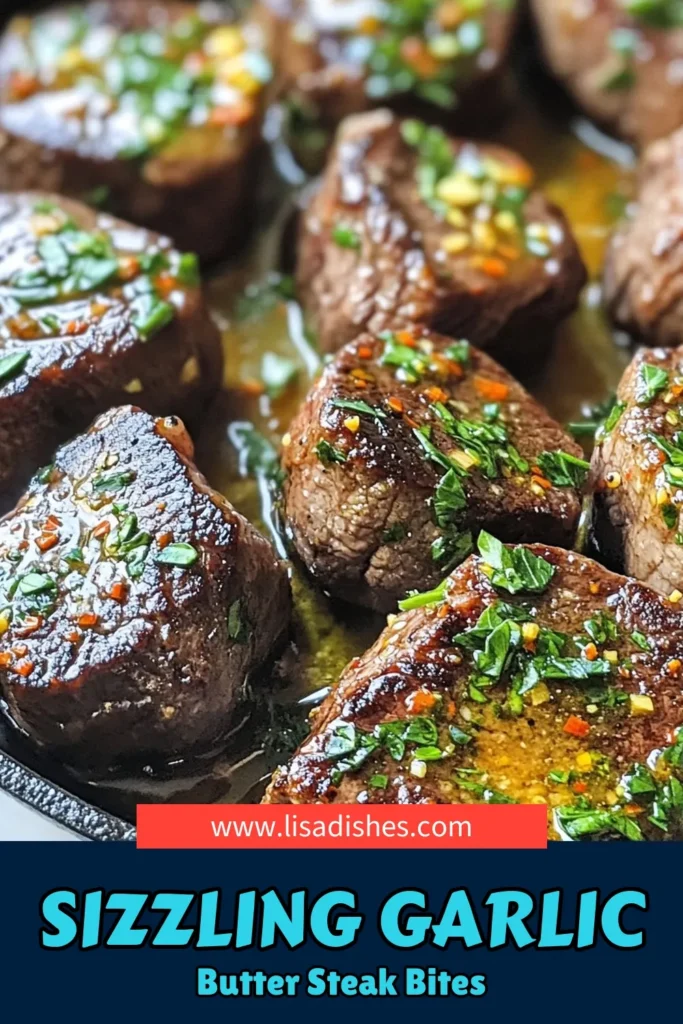 Savor the deliciousness of Garlic Butter Steak Bites! This sirloin steak recipe is perfect for a quick steak dinner when you're short on time. Crafted with just a few ingredients, this easy garlic butter recipe turns steak bites into a mouthwatering dish smothered in rich garlic sauce. Impress your family or guests tonight! Try this Garlic Butter Steak Bites recipe now! #SteakBites #GarlicButter #QuickDinner #EasyRecipes