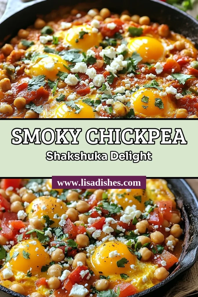 Discover the flavor-packed world of Smoky Chickpea Shakshuka! This healthy vegetarian shakshuka is an easy shakshuka recipe that’s perfect for any meal, especially breakfast. Packed with chickpeas, spices, and eggs, it's a delicious chickpea breakfast recipe. Plus, you'll find a vegan shakshuka option too! Save this recipe for a wholesome dish that's sure to impress. #SmokyChickpeaShakshuka #HealthyVegetarian #EasyShakshuka #ChickpeaBreakfast