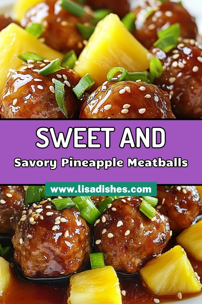 Discover the deliciousness of Pineapple Teriyaki Meatballs with this easy ground chicken meatball recipe. These savory teriyaki sauce meatballs are perfect for a quick dinner or a delightful appetizer. Enjoy the tropical twist of pineapple chicken meatballs that everyone will love! Try this recipe today and elevate your meals effortlessly. Pin it now for your next cooking adventure! #PineappleTeriyakiMeatballs #EasyMeatballRecipe #TeriyakiSauceMeatballs #PineappleChickenMeatballs