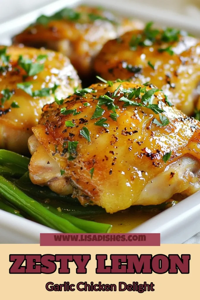 Discover the ultimate flavor with Lemon Garlic Chicken Thighs and sautéed green beans! This easy chicken dinner features juicy, roasted chicken thighs marinated in zesty lemon and garlic. Perfect for busy weeknights, this dish pairs perfectly with our sautéed green beans recipe for a fresh side. Try this delicious combination today and elevate your dinner plans! Save this tasty tip for your next meal! #EasyChickenDinner #ZestyChickenRecipes #RoastedChickenThighs #SautéedGreenBeansRecipe