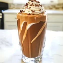 To make a delicious Chocolate Peanut Butter Protein Shake, you need these key ingredients: - 1 frozen banana - 1 cup unsweetened almond milk (or any milk of choice) - 2 tablespoons natural peanut butter - 1 scoop chocolate protein powder - 1 tablespoon cocoa powder - 1 teaspoon honey or maple syrup (optional for sweetness) - ½ teaspoon vanilla extract - Ice cubes (optional for extra thickness) Each ingredient plays a special role. The frozen banana gives the shake a creamy texture. Almond milk adds a light flavor and keeps it dairy-free. Natural peanut butter provides healthy fats and a rich taste. Chocolate protein powder adds protein and a deep chocolate flavor. Cocoa powder enhances the chocolate taste without adding sugar. Honey or maple syrup can sweeten the shake if you like it sweeter. Finally, vanilla extract brightens the flavors. Ice cubes can make it thicker if you want. This blend truly creates a smooth and creamy shake that is both tasty and nutritious! {{ingredient_image_1}} To make your Chocolate Peanut Butter Protein Shake, follow these easy steps. - Combine all ingredients in a blender. Start by adding the frozen banana, almond milk, natural peanut butter, chocolate protein powder, cocoa powder, honey or maple syrup, vanilla extract, and ice cubes if you want it thicker. - Blend until smooth and creamy. Turn on the blender and mix on high speed. Blend until everything is well combined and the shake is smooth. You want a creamy texture that coats your mouth. - Taste and adjust sweetness if necessary. After blending, take a small sip. If you like it sweeter, add more honey or maple syrup. Blend again briefly to mix. - Serve in a glass or shaker cup. Pour your shake into a tall glass or a shaker cup. This shake is perfect for breakfast or a post-workout snack. - Optional toppings before serving. For a fun touch, add whipped coconut cream, cocoa nibs, or sliced banana on top. These toppings add flavor and make the shake look great. Enjoy! The Chocolate Peanut Butter Protein Shake packs a punch in nutrition. Each serving gives you about 25 grams of protein. This protein comes from the chocolate protein powder and peanut butter. It's great for muscle repair and energy. The shake has around 350 calories. The banana and almond milk add calories, but they also bring key nutrients. Here’s a quick look at the key macronutrients: - Carbohydrates: About 40 grams - Fats: Roughly 15 grams - Proteins: Approximately 25 grams The carbohydrates come mainly from the banana. This fruit provides quick energy. The healthy fats in peanut butter help keep you full longer. Overall, this shake provides a balanced meal option. Enjoy it as a snack or after a workout. It’s delicious and good for your body! Pro Tips Use Frozen Bananas: For the best texture and chill, make sure your banana is fully frozen. This will give your shake a creamy consistency without needing too much ice. Choose Your Sweetener: Adjust the sweetness to your taste by using honey or maple syrup. You can also skip the sweetener altogether if you prefer a less sweet shake. Protein Powder Variety: Experiment with different brands or flavors of protein powder to find the one that best complements your taste preferences. Add Extras: Boost your shake by adding a scoop of spinach or a tablespoon of flaxseeds for added nutrition without altering the flavor much. {{image_2}} - Best practices for smoothie consistency: To get a smooth shake, always use a frozen banana. It adds creaminess and helps chill the drink. If your shake is too thick, add a splash of almond milk. If it's too thin, blend in more ice. - How to choose the right protein powder: Look for a protein powder that fits your diet. Whey protein is great for quick energy. Plant-based options, like pea or soy, are good if you want vegan choices. Check for added sugars and fillers to keep it healthy. - Suggestions for adding more flavor or nutrients: You can boost the flavor by adding a pinch of cinnamon. For extra nutrients, toss in a handful of spinach or some chia seeds. Both mix well without changing the taste much. You can change up your chocolate peanut butter protein shake with simple swaps. Here are some ideas: - Non-dairy milk options If you want to skip dairy, use oat milk, soy milk, or coconut milk. These choices add different flavors and richness. They also keep your shake creamy and smooth. - Different fruits for flavor While banana is great, try using frozen berries or mangoes. Each fruit gives a new taste. Berries add tartness, while mangoes add sweetness. Mix and match to find your favorite! - Other nut butters as substitutes If you want a twist, use almond butter or cashew butter. Each nut butter will give a unique flavor. Almond butter is more subtle, while cashew butter is creamy and sweet. These easy swaps let you make the shake your own. Can I make this shake vegan? Yes, you can make this shake vegan. Just use plant-based protein powder. Choose almond milk or oat milk instead of regular milk. Use maple syrup for sweetness, as honey is not vegan. Is there a way to reduce sugar content? You can lower the sugar by skipping the honey or maple syrup. The frozen banana adds some natural sugar. You can use less banana or pick a smaller one. How can I make a larger batch for meal prep? To make a larger batch, simply double or triple the ingredients. Blend all together until smooth. You can store extra shakes in the fridge for up to two days. Just give them a quick stir or shake before drinking. What can I use instead of protein powder? If you don’t have protein powder, use Greek yogurt or silken tofu. Both add protein and creaminess. You can also blend in nuts or seeds for a boost. This blog post showed you how to make a tasty Chocolate Peanut Butter Protein Shake. We covered easy steps, vital ingredients, and nutrition facts. You can choose different flavors and adjust the recipe to fit your needs. Don’t be afraid to experiment with fruits and nut butters. This shake can be a delicious part of your healthy routine. I hope you enjoy making it and feel great afterward. You now have everything you need to create your own perfect shake.