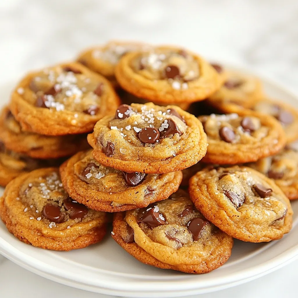 - 1 cup (2 sticks) unsalted butter - 3/4 cup brown sugar, packed - 1/4 cup granulated sugar - 1 teaspoon vanilla extract - 2 large eggs - 2 1/4 cups all-purpose flour - 1 teaspoon baking soda - 1/2 teaspoon salt - 1 cup semi-sweet chocolate chips - 1/2 cup chopped walnuts (optional) When measuring, use dry measuring cups for flour and sugars. Always pack the brown sugar tightly. For butter, one stick equals half a cup. It helps to level off the flour with a knife for accuracy. You can swap unsalted butter for salted butter. If you want less sugar, use 1/2 cup brown sugar. For a nut-free cookie, skip the walnuts or use seeds like pumpkin or sunflower. Use dark chocolate or white chocolate chips for a twist. {{ingredient_image_1}} First, take a medium saucepan. Melt the unsalted butter over medium heat. Stir it often. Watch as it foams and changes color. After about 5 to 7 minutes, it should turn golden brown. This gives the cookies a rich flavor. Once done, remove it from heat. Let it cool for a few moments. Grab a large mixing bowl. Add the brown butter, brown sugar, and granulated sugar. Use a mixer to beat them together. Keep mixing until it feels smooth and well combined. Now, add the eggs, one at a time. After each egg, mix well. Then, pour in the vanilla extract. This adds a lovely aroma and taste to the dough. In another bowl, whisk together the all-purpose flour, baking soda, and salt. This helps to evenly mix the dry items. Gradually add this dry mix to your wet ingredients. Stir until just combined. Don't overmix, or the cookies may be tough. Gently fold in the semi-sweet chocolate chips. If you like, add chopped walnuts too. Mix until the chocolate and nuts are evenly spread in the dough. Cover the dough with plastic wrap. Place it in the fridge for at least 30 minutes. Chilling helps the flavors to deepen. It also makes the cookies better in texture. While the dough chills, preheat your oven to 350°F (175°C). Do this in the last 10 minutes of chilling. This way, the oven is ready when you need it. Line a baking sheet with parchment paper. Take out the dough from the fridge. Scoop out tablespoon-sized balls of dough. Place them a couple of inches apart on the sheet. Put the baking sheet in the oven. Bake for 10 to 12 minutes. Look for lightly golden edges, while the centers should still look soft. Remember, they will keep cooking a bit after you take them out. Let the cookies cool on the baking sheet for 5 minutes. After that, transfer them to a wire rack. Allow them to cool completely. Enjoy your delicious brown butter chocolate chip cookies! To make brown butter, begin by melting unsalted butter in a medium saucepan over medium heat. Stir it often to avoid burning. Watch as it foams, then turns a golden brown. This process takes about 5-7 minutes. Brown butter adds a nutty flavor to your cookies. Let it cool slightly before mixing it with the sugars. After mixing your cookie dough, cover it well. Refrigerate for at least 30 minutes. Chilling the dough lets flavors blend and helps the cookies stay thick. If you want to chill the dough overnight, cover it tightly. Just remember to let it sit at room temperature for a bit before baking. For soft cookies, do not overmix your dough once you add the dry ingredients. Mix until just combined. This keeps them tender. When shaping the cookies, use tablespoon-sized scoops. Space them a few inches apart on the baking sheet. Bake until the edges are golden and the centers are soft for the best texture. Pro Tips Chill the Dough: Refrigerating the dough not only enhances the flavors but also helps in achieving a more chewy texture. Brown the Butter Correctly: Keep an eye on the butter while browning; it can go from perfect to burnt in seconds. Look for a nutty aroma and a deep golden color. Use Quality Chocolate: For the best flavor, opt for high-quality semi-sweet chocolate chips or even chopped chocolate bars. Don't Overbake: Remove the cookies from the oven when they appear slightly underbaked in the center. They will continue to cook on the baking sheet. {{image_2}} You can easily make these cookies nut-free. Just skip the chopped walnuts. The cookies will still taste great. This way, anyone with nut allergies can enjoy them too! Switch up the chocolate chips for fun. You can use dark, milk, or even white chocolate. Each type brings a unique flavor. Try mixing different types for a special twist! Want to add more flavor? Consider adding a pinch of cinnamon or a splash of almond extract. You can also fold in dried fruit or toffee bits for extra sweetness. These small changes can make your cookies even more exciting! To keep your brown butter chocolate chip cookies fresh, store them in an airtight container. This helps prevent cookies from drying out. Place a slice of bread in the container to keep cookies soft. The moisture from the bread will work wonders. You can enjoy these cookies for up to one week at room temperature. Freezing cookie dough is a great way to save some for later. After you shape the cookie dough into balls, place them on a baking sheet. Freeze them for about an hour until firm. Then, transfer the dough balls to a freezer bag. You can store them for up to three months. When you want cookies, simply bake them straight from the freezer. Bake for an extra minute or two if needed. For the best storage, use glass or plastic containers with tight-fitting lids. These containers keep out air and moisture. Avoid using metal containers, as they might affect the cookie flavor. If you stack cookies, place parchment paper between layers to prevent sticking. This keeps your cookies looking and tasting great. Brown butter is simply butter that you cook until it turns a golden brown color. It has a rich, nutty flavor that adds depth to cookies. I love using brown butter because it brings a warm taste that makes cookies extra special. The process of browning butter enhances its flavor, making each bite a treat. Yes, you can substitute ingredients! For the butter, you can use coconut oil or margarine. If you want to cut sugar, use a sugar substitute like Stevia, but remember it may change the taste. You can also swap all-purpose flour for almond flour for a gluten-free option. You can tell cookies are done when the edges are lightly golden. The centers should look soft but not wet. If they look a bit puffy, that’s a good sign. Remember, they will continue to bake on the sheet once you take them out of the oven. The key to chewy cookies is in the dough. Chilling the dough for at least 30 minutes helps keep them thick. This prevents them from spreading too much while baking. Also, using brown sugar adds moisture, which helps create that chewy texture. Absolutely! You can add nuts like pecans or even dried fruits for a fun twist. Try adding toffee bits or white chocolate chips for a sweet surprise. Just keep the total amount of mix-ins around 1.5 cups to maintain the cookie's structure. You learned how to make perfect cookies using simple steps. We covered the ingredients and their roles, plus tips for measuring and substituting. The step-by-step guide makes baking easy. Don’t forget to chill the dough for the best results. With variations, you can change flavors to suit your taste. Follow the storage tips to keep cookies fresh. Enjoy your baking adventure! You can impress everyone with your skills!