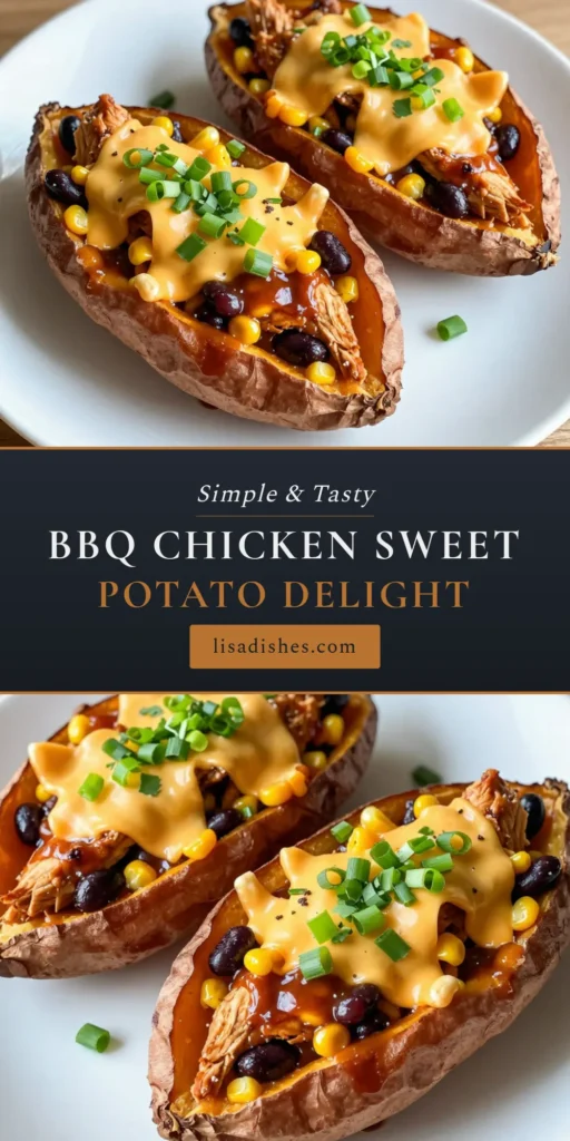 Discover the perfect blend of comfort and health with these BBQ Chicken Stuffed Sweet Potatoes! This easy dinner recipe combines shredded chicken and BBQ sauce with nutritious sweet potatoes, making it an ideal choice for your meal prep. Explore new stuffed sweet potato ideas and try this healthy sweet potato recipe that's sure to impress. Click to find out how to whip up this delicious dish today! #BBQChickenStuffedSweetPotatoes #HealthySweetPotatoRecipes #BBQChickenRecipes #EasyDinnerRecipes