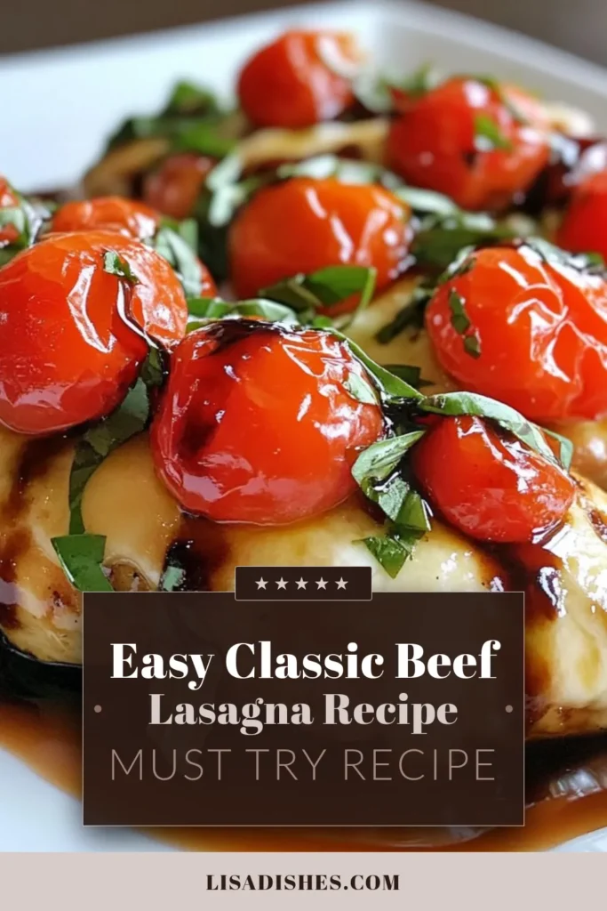 Discover a delicious Bruschetta Chicken Bake that's perfect for a simple Italian chicken dinner. This easy chicken bake recipe combines tender baked chicken with tomatoes, fresh basil, and gooey mozzarella. Ready in just 45 minutes, it’s a crowd-pleaser that's sure to impress! Try this tasty mozzarella chicken recipe tonight and enjoy a flavorful twist on classic chicken. Save this for later! #BruschettaChickenBake #ItalianDinner #EasyDinnerIdeas #BakedChicken