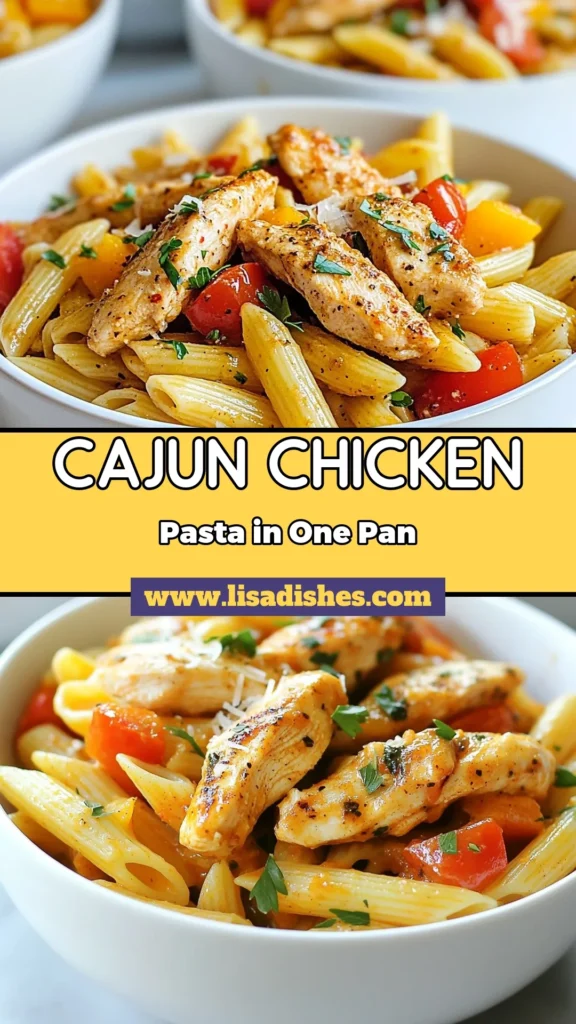 Discover an irresistible Cajun chicken pasta recipe that's both flavorful and easy to make! This one-skillet Cajun pasta is perfect for a quick chicken dinner, ready in just 30 minutes. Creamy and satisfying, this delicious meal combines tender chicken, vibrant veggies, and smoky Cajun spices, all in one pot. Try this easy Cajun chicken dinner tonight and impress your family! Save this recipe for later! #CajunChickenPasta #OneSkilletPasta #EasyDinner #QuickPastaRecipe