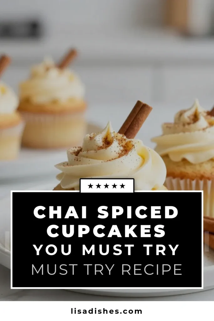 Indulge in the warm, spiced goodness of Vanilla Chai Cupcakes! This Chai Spice Cupcake Recipe is a must-try for any cupcake lover. With easy cupcake recipes like this, you'll impress everyone at your next gathering. Topped with delightful buttercream frosting for cupcakes, these are truly the best cupcakes with spice. Get the full recipe and bake a batch today! Save this post for your next baking adventure! #VanillaChaiCupcakes #CupcakeRecipes #BakingIdeas #ChaiSpice
