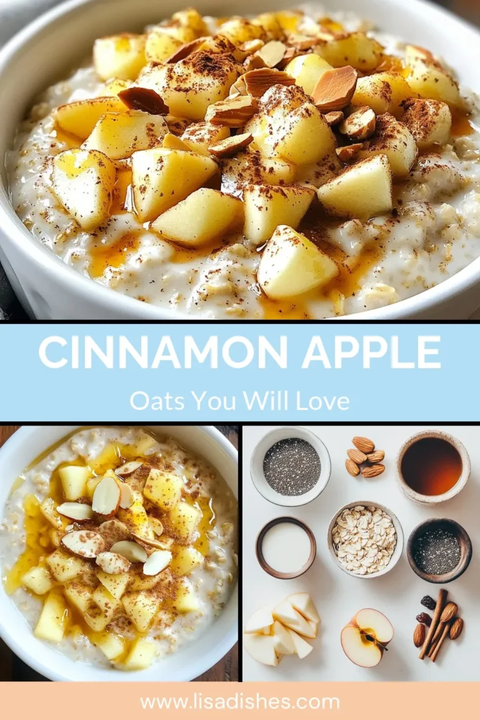 Kickstart your morning with these delicious Cinnamon Apple Overnight Oats! This healthy overnight oats recipe is a breeze to make and packed with flavor. Combine rolled oats, almond milk, diced apple, and chia seeds for a satisfying and nutritious breakfast. Perfect for busy mornings, this easy breakfast recipe ensures you wake up to something scrumptious. Try it today and enjoy a delightful start to your day! Save this recipe for later! #OvernightOats #HealthyBreakfast #EasyRecipe #ChiaSeeds