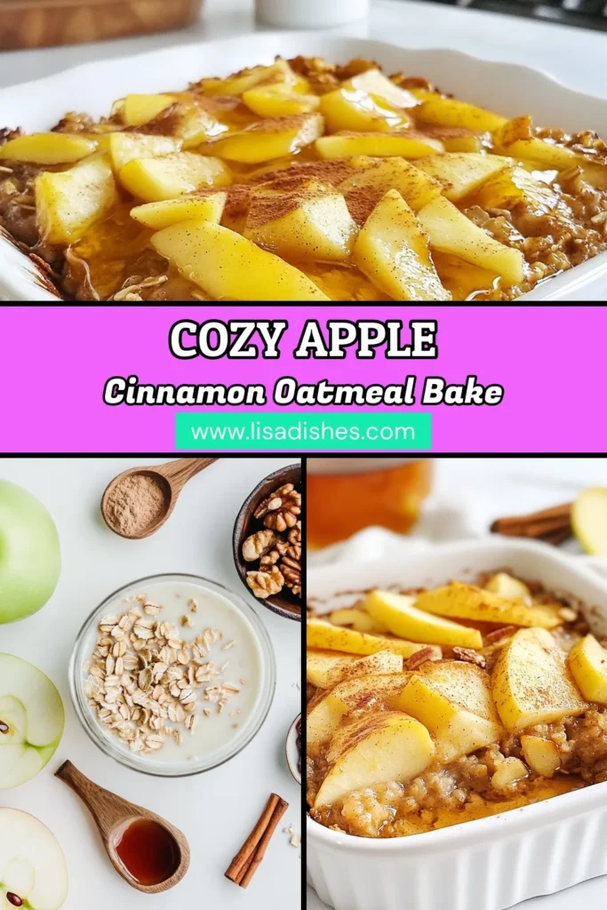 Elevate your mornings with this delicious Apple Cinnamon Baked Oatmeal! This refreshing Apple Cinnamon Oatmeal delivers a warm, comforting twist on a classic Baked Oatmeal Recipe that’s perfect for a Healthy Breakfast Oats. Bursting with apple flavor and cinnamon goodness, this Apple Oatmeal Bake is not just tasty but incredibly nourishing too. Try this simple, wholesome Cinnamon Oatmeal Bake today! Don't forget to save the recipe! #BakedOatmeal #HealthyBreakfast #AppleRecipes #CinnamonOatmeal