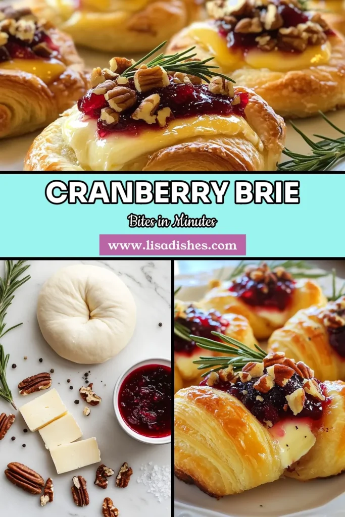 Indulge in these delectable Cranberry Brie Bites, the ultimate crescent roll appetizers perfect for any holiday gathering. Made with creamy brie cheese and tangy cranberry sauce, this easy holiday appetizer is a crowd-pleaser. Ready in just 25 minutes, these Brie cheese recipes are a must-try for your next snack session. Save this recipe for a delightful treat that everyone will love! #CranberryBrieBites #CrescentRollAppetizers #EasyHolidayAppetizers #BrieCheeseRecipes