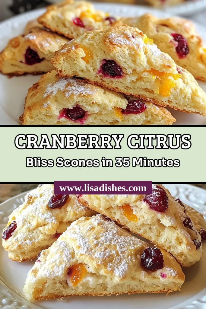 Indulge in these delicious homemade cranberry citrus scones, a perfect blend of tart cranberries and zesty orange! This easy cranberry scones recipe features buttermilk for a soft texture and is incredibly simple to make. Enjoy the delightful flavor of orange zest scones that will brighten your mornings. Try this buttermilk scones recipe and impress your friends and family! Save this recipe for later. #CranberryScones #SconeRecipe #Baking #HomemadeDesserts