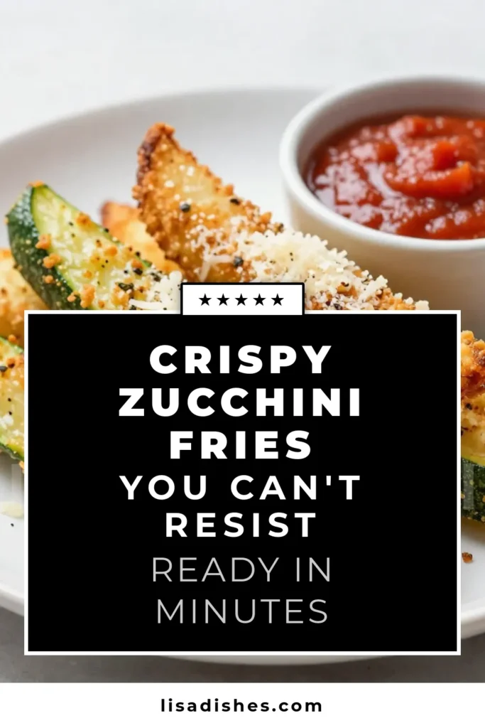Get ready to enjoy these Crispy Parmesan Zucchini Fries – a delicious and healthy zucchini snack! This baked zucchini fries recipe features perfectly coated panko zucchini fries that are crispy on the outside and tender on the inside. Perfect as an appetizer or a side dish, these fries are sure to please! Try this Parmesan zucchini recipe and elevate your snacking game. Don't forget to save this recipe for later! #ZucchiniFries #HealthySnacks #BakedZucchini #ParmesanZucchini