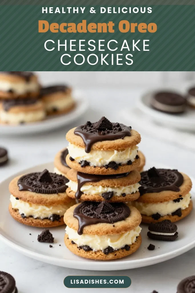 Indulge in these fantastic Oreo Cheesecake Stuffed Cookies, a delicious twist on classic chocolate chip cookies! This easy stuffed cookies recipe features creamy, dream-worthy filling made with cream cheese and crushed Oreo cookies. Perfect for parties or a sweet treat at home, these cream cheese filled cookies are a must-try! Click for the full recipe and add some sweetness to your baking! #OreoCheesecakeCookies #StuffedCookies #ChocolateChipCookies #NoBakeCheesecakeCookies
