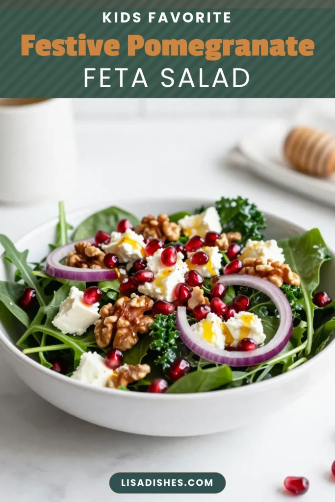 Elevate your holiday meals with this Pomegranate Feta Salad, a stunning addition to your table! This holiday salad recipe combines mixed greens, vibrant pomegranate seeds, creamy feta, and crunchy candied walnuts for a delicious twist. It's an easy salad recipe perfect for a healthy holiday side dish that everyone will love. Discover how to make this festive salad and impress your guests. Save this recipe for your holiday celebrations! #PomegranateFetaSalad #HealthySideDish #HolidayRecipes #EasySaladRecipes