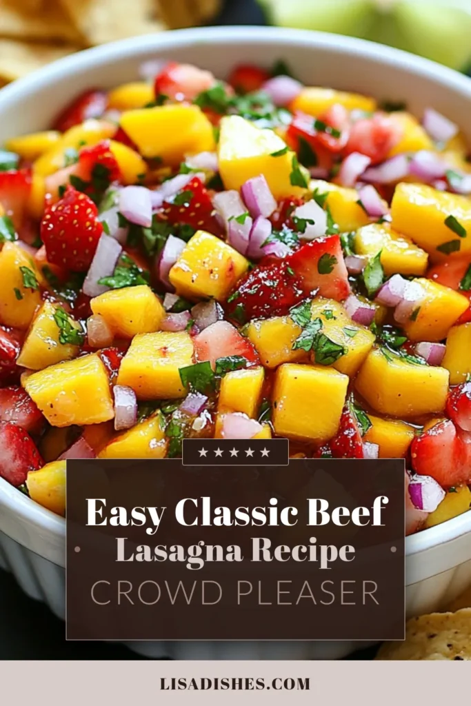 Discover the deliciousness of Strawberry Mango Salsa, a fresh fruit salsa recipe bursting with flavor! This easy salsa with strawberries and ripe mango creates a refreshing dip perfect for any occasion. Enhanced with jalapeño for a fiery kick and finished with cilantro lime goodness, this mango salsa with jalapeño is sure to impress. Try this vibrant salsa today and elevate your snacking experience! #FruitSalsa #MangoSalsa #SummerRecipes #SalsaRecipe