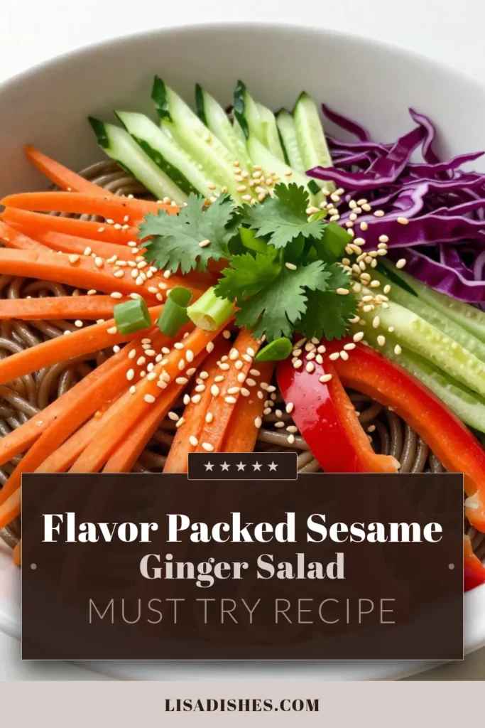 Discover the perfect healthy noodle salad recipe with this Sesame Ginger Noodle Salad! This vegan noodle salad combines delicious soba noodles, fresh veggies, and a zesty dressing for a quick Asian salad recipe. Ideal for meal prep or a light lunch, this salad is not only nutritious but bursting with flavor. Try it today and impress your family! Save and share this vibrant recipe! #SesameGingerNoodleSalad #HealthyRecipes #VeganSalad #SobaNoodles