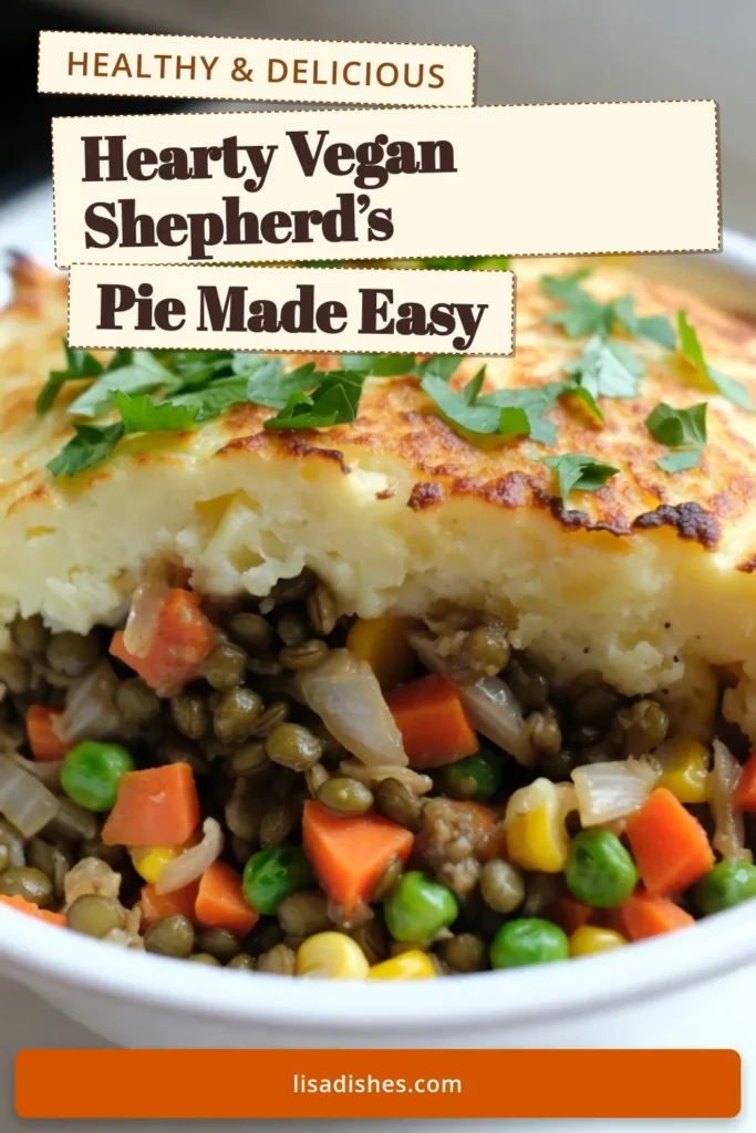 Dive into this delicious Vegan Shepherd's Pie that's perfect for a cozy night in! Our Lentil Shepherd's Pie recipe is a simple yet satisfying plant-based comfort food that will please any palate. This easy vegan dinner is packed with wholesome ingredients, making it a healthy shepherd's pie option for your family. Try it tonight and save for later! #VeganShepherdsPie #PlantBased #HealthyDinner #ComfortFood