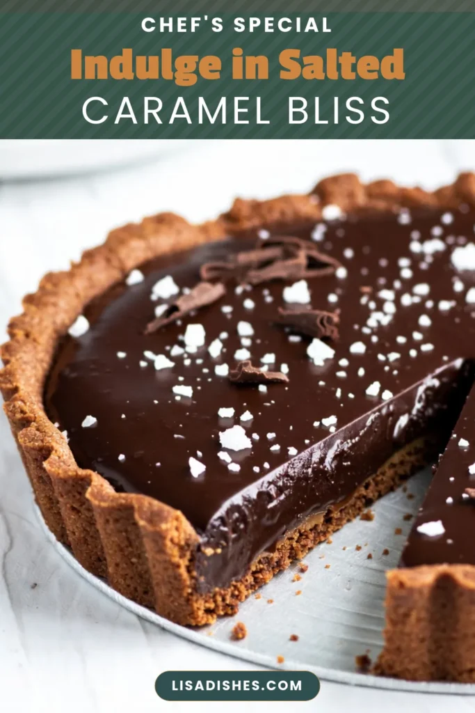 Indulge in the rich flavors of this Salted Caramel Chocolate Tart! This decadent Chocolate Tart Recipe combines a buttery cocoa crust with luscious salted caramel and silky dark chocolate. Perfect for any occasion, this Salted Caramel Dessert is a crowd-pleaser. Get creative and elevate your baking with sea salt to enhance every bite. Try this recipe today for a sweet treat! #SaltedCaramelChocolateTart #ChocolateTartRecipe #SaltedCaramelDessert #BakingWithSeaSalt