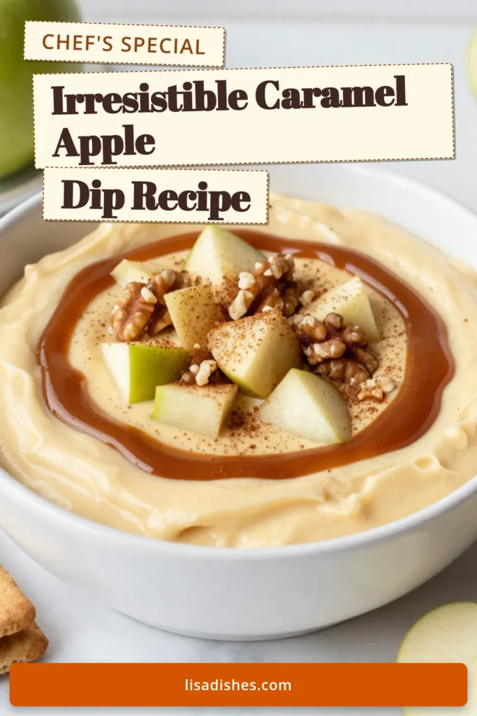 Indulge in the ultimate fall dessert with this Caramel Apple Cheesecake Dip! This easy cheesecake dip recipe requires no baking, making it perfect for gatherings or cozy nights in. Creamy and flavorful, it's bursting with diced apples and drizzled caramel. Serve with graham crackers or apple slices for a delicious apple dessert dip everyone will love. Try this easy recipe and elevate your fall treats! Save for later! #CaramelAppleCheesecakeDip #FallDessertIdeas #NoBakeCheesecakeDip #AppleDessertDip