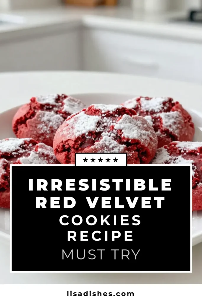 Indulge in these delightful red velvet crinkle cookies, the perfect blend of soft and chewy goodness! These easy red velvet cookies are a must-try for any red velvet dessert lover. With just a few simple ingredients, homemade crinkle cookies have never been easier to make. Whether for a special occasion or a cozy night in, these soft red velvet cookies are sure to impress. Save this recipe for your next baking adventure! #RedVelvetCookies #CrinkleCookies #DessertRecipes #BakingFun