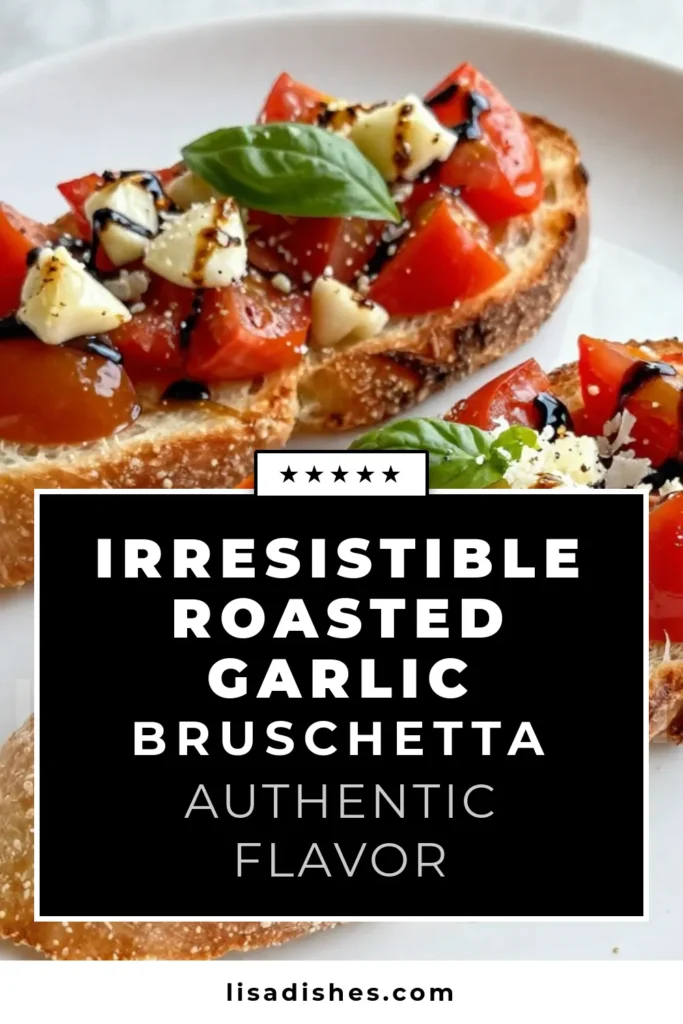 Discover the ultimate savory bruschetta recipe with this easy roasted garlic tomato bruschetta! Perfect as a crowd-pleasing appetizer, this dish combines fresh tomatoes, aromatic garlic, and fragrant basil atop delicious baguette slices. Whether you’re hosting a party or enjoying a cozy night in, this tomato basil bruschetta is guaranteed to impress. Save this recipe for your next gathering! #BruschettaRecipe #GarlicBruschetta #TomatoRecipe #EasyAppetizer