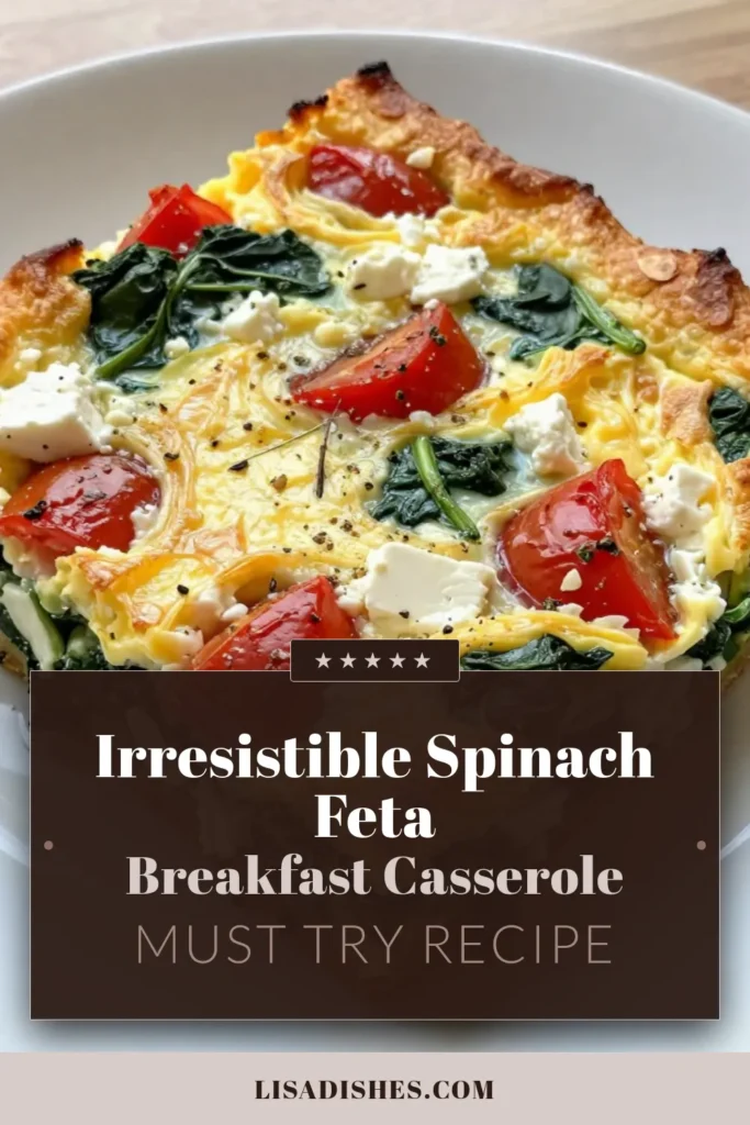 Discover the ultimate savory spinach feta casserole! This delicious breakfast casserole recipe features egg, fresh spinach, and crumbled feta cheese, making it a perfect choice for healthy spinach recipes and gluten-free breakfast ideas. Whip up this easy egg casserole with feta for a nutritious morning boost. Perfect for meal prep, it serves six and is ready in under an hour. Save and try this tasty dish today! #BreakfastCasserole #HealthyEats #GlutenFree #SpinachRecipes