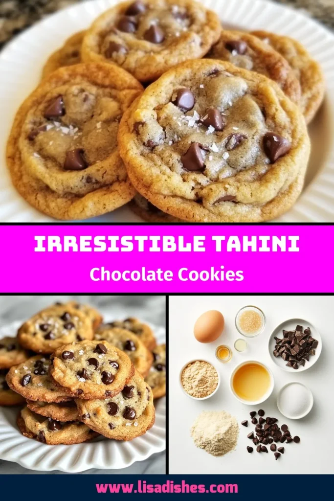Indulge in these delicious Tahini chocolate chip cookies, a perfect gluten-free cookie recipe that’s both healthy and easy to make. Crafted with tahini, these tahini desserts offer a unique twist on the classic cookie. With just a few simple ingredients, this easy cookie recipe will satisfy your sweet tooth without the guilt. Try baking these delightful cookies today and enjoy a treat that everyone will love! #Cookies #GlutenFree #HealthyDesserts #BakingInspiration