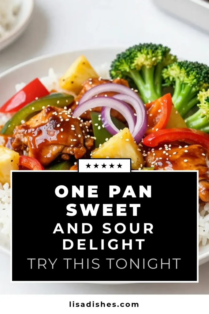 Discover the simplicity of a sheet pan sweet and sour chicken that the whole family will love! This easy sweet and sour chicken recipe combines tender, juicy chicken with vibrant vegetables and juicy pineapple for a delicious one-pan dinner. Perfect for busy nights, you’ll enjoy a healthy chicken and vegetable bake ready in just 40 minutes. Give your dinner a tropical twist with this pineapple chicken stir-fry! Try it today! #SheetPanRecipes #HealthyDinner #OnePanMeals #ChickenRecipes