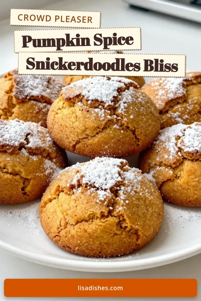 Indulge in these Pumpkin Spice Snickerdoodles, the perfect treat for fall! These pumpkin spice cookies are a delightful twist on a classic snickerdoodle recipe. Enjoy soft pumpkin cookies that burst with warm spices and a cozy sweetness. Ideal for your fall baking recipes, these pumpkin snickerdoodles are a must-try! Click for the full recipe and get baking today! #PumpkinSpice #FallBaking #Snickerdoodle #PumpkinCookies