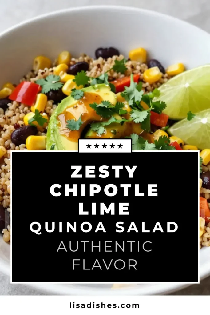 Discover the perfect healthy quinoa salad recipe with this vibrant Chipotle Lime Quinoa Salad! Packed with nutritious black beans, fresh corn, and creamy avocado, this vegetarian quinoa salad is bursting with flavor. Easy to prepare, it’s an excellent choice for meal prep or entertaining. Serve this zesty lime avocado salad as a side dish or main course. Save this recipe for your next healthy meal! #QuinoaSalad #HealthyRecipes #Vegetarian #SaladIdeas