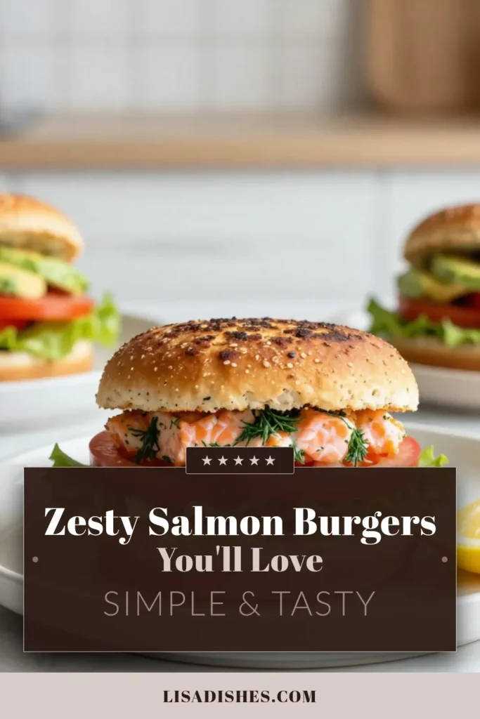 Discover the deliciousness of Lemon Dill Salmon Burgers with this healthy salmon burger recipe! These zesty salmon burgers are made with fresh salmon patties, whole wheat breadcrumbs, and infused with tangy lemon and fresh dill. Perfect for a light meal or grilling season, they offer a nutritious twist to your burger night. Try this easy recipe today and elevate your dinner plans! Save and share! #LemonDillSalmonBurgers #HealthyRecipe #ZestySalmon #WholeWheatBurgers