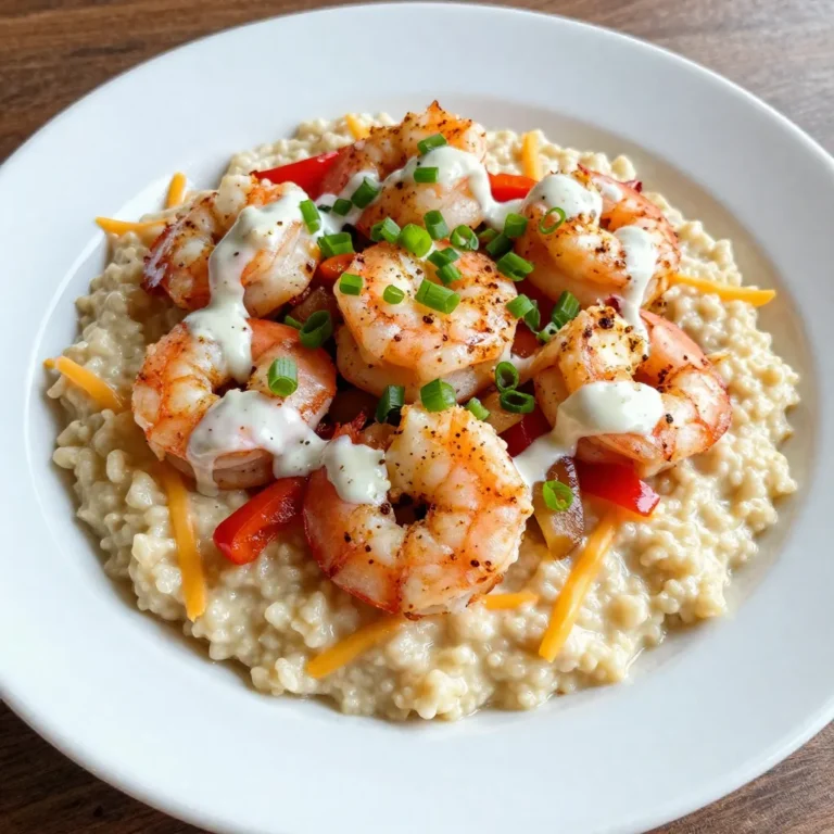 To make Cajun shrimp and grits, gather these simple ingredients: - 1 cup stone-ground grits - 4 cups chicken broth - 1 tablespoon butter - 1 cup shredded sharp cheddar cheese - 1 pound large shrimp, peeled and deveined - 1 tablespoon Cajun seasoning - 1 bell pepper (red or green), diced - 1 small onion, diced - 2 cloves garlic, minced - 2 tablespoons olive oil - 1 cup heavy cream - Salt and pepper to taste - Green onions for garnish Each ingredient plays a key role in the dish. Stone-ground grits offer a rich texture. Chicken broth gives it a savory base. The butter and cheese add creaminess, making the grits irresistible. Shrimp brings flavor and protein, while Cajun seasoning gives that classic kick. Diced bell pepper and onion add sweetness and crunch. Garlic enhances the taste with its bold aroma. Heavy cream makes the sauce lush and smooth. Finally, salt and pepper round out the flavors. Don’t forget the green onions! They add a fresh touch at the end. This dish uses everyday items, making it easy to cook at home. So, gather your ingredients and get ready to create a warm, comforting meal! {{ingredient_image_1}} 1. Start by boiling four cups of chicken broth in a medium pot. This broth adds great flavor. 2. Slowly whisk in one cup of stone-ground grits. This helps prevent lumps. 3. Reduce the heat to low. Cook the grits for 20-25 minutes, stirring occasionally. You want them thick and creamy. 1. In a large skillet, add two tablespoons of olive oil over medium heat. This oil helps cook the shrimp well. 2. Toss in one diced onion and one diced bell pepper. Sauté them for about five minutes until they soften. 3. Next, add two minced garlic cloves. Cook for one more minute until fragrant. 4. Season one pound of peeled and deveined shrimp with one tablespoon of Cajun seasoning. Add the shrimp to the skillet. 5. Cook the shrimp for 3-5 minutes. They’re done when they turn pink and opaque. 1. Pour in one cup of heavy cream. Stir to mix well with the shrimp and veggies. 2. Let the mixture simmer for 2-3 minutes. This thickens the sauce and blends the flavors. 3. Season with salt and pepper to taste. Adjust it to your liking. Now, you’re ready to serve! Spoon the cheesy grits onto a plate. Top with the Cajun shrimp mixture. Enjoy your flavorful Southern comfort meal! Using stone-ground grits makes a big difference. They have a lot more flavor. Instant grits may seem easy, but they lack that rich taste. Stone-ground grits give you a creamy texture and that classic Southern feel. To make your grits extra creamy, add butter and cheese. Stir them in once the grits are cooked. Heavy cream also helps create a smooth finish. Remember to season with salt and pepper to your liking. This will make your grits shine. Adjusting Cajun seasoning is key to getting the right heat. Start with a tablespoon and add more if you like it spicy. You can always add more, but you can't take it out. Garnish your dish with fresh herbs for color and flavor. Green onions add a nice crunch and brightness. You could also use parsley or thyme. These small touches make a big impact on taste. Avoid overcooking the shrimp. They cook quickly, just 3 to 5 minutes. If you cook them too long, they become rubbery. Keep an eye on them to get that perfect texture. Watch your cooking temperatures. Too high, and your shrimp may burn. Too low, and they won't cook right. Aim for medium heat to get the best results. This balance keeps everything tender and tasty. Pro Tips Use Fresh Shrimp: Whenever possible, opt for fresh shrimp rather than frozen. Fresh shrimp will have a better texture and flavor, enhancing the overall taste of the dish. Adjust the Spiciness: If you prefer a milder flavor, reduce the amount of Cajun seasoning. You can always serve additional seasoning on the side for guests to customize their dish. Perfect Grit Consistency: For the creamiest grits, make sure to continuously stir as they cook. This helps prevent clumping and ensures they are smooth and luxurious. Garnish with Fresh Herbs: Consider adding fresh herbs such as parsley or cilantro along with green onions for an added layer of flavor and color to your dish. {{image_2}} You can change the cheese in this dish for a new taste. Try gouda for a smoky flavor. Monterey Jack gives a creamy texture. Both will mix well with grits. If you want a twist, swap shrimp for chicken or sausage. Chicken gives a lighter touch, while sausage adds a rich, spicy kick. If you're looking to cut fat, use low-fat cream and cheese. This keeps the dish creamy without the extra calories. You can also switch chicken broth for vegetable broth. This change adds more veggies to your meal. It also gives a different, lighter flavor. Want more heat? Add diced tomatoes or a splash of hot sauce. This gives a fresh taste and extra spice. You can also toss in other veggies like zucchini or corn. They add color and nutrition to your plate. To store Cajun Shrimp & Grits, let it cool first. Place the dish in an airtight container. This helps keep it fresh. You can store it in the fridge for up to three days. For best results, use glass or plastic containers that seal well. For reheating grits, use a pot on low heat. Stir in a splash of chicken broth or water. This helps keep the grits creamy. Heat them slowly to avoid burning. For shrimp, use a skillet over medium-low heat. Add a bit of water or cream to keep it moist. Heat until warm, about 3 minutes. This prevents overcooking the shrimp. Yes, you can freeze Cajun Shrimp & Grits. However, the texture may change. To freeze, place portions in airtight containers. Label them with the date. They can stay in the freezer for up to three months. When ready to eat, thaw in the fridge overnight. Reheat gently on the stove. This keeps the flavors and texture as good as new. The best grits for Cajun Shrimp & Grits are stone-ground grits. They have a rich flavor and a nice texture. Instant grits do not give the same taste or creaminess. Stone-ground grits take longer to cook but are worth the time. They create a hearty base for the shrimp and sauce. To spice up Cajun Shrimp & Grits, you can add more Cajun seasoning. Use extra or add a pinch of cayenne pepper. You could also mix in hot sauce for more heat. Fresh jalapeños or diced chili peppers work well too. Adjust the spice to suit your taste. Yes, you can prepare parts of Cajun Shrimp & Grits in advance. You can cook the grits and shrimp separately. Store them in the fridge and reheat before serving. Just be careful not to overcook the shrimp when reheating. The dish tastes great fresh but can hold well for a day. Cajun Shrimp & Grits comes from southern Louisiana. This dish reflects the blend of cultures in the region. It combines French, African, and Native American flavors. Grits were a staple food for many and shrimp became popular with local cooks. Over time, this dish became a beloved comfort meal. Yes, Cajun Shrimp & Grits can easily be gluten-free. The main ingredients, grits and shrimp, are naturally gluten-free. Just ensure that any seasoning blends or sauces you use are gluten-free as well. Always check labels to be safe. Enjoy this dish without worry! Cajun Shrimp & Grits is a delicious and hearty dish. We covered the key ingredients, step-by-step cooking methods, and helpful tips. Learning to perfect your grits and enhance flavors can change this meal. Remember to store leftovers properly and explore variations for different tastes. This dish has many ways to twist it, so don't hold back. Try new spices and proteins to make it your own. Enjoy your cooking, and have fun sharing this comfort food with friends and family.